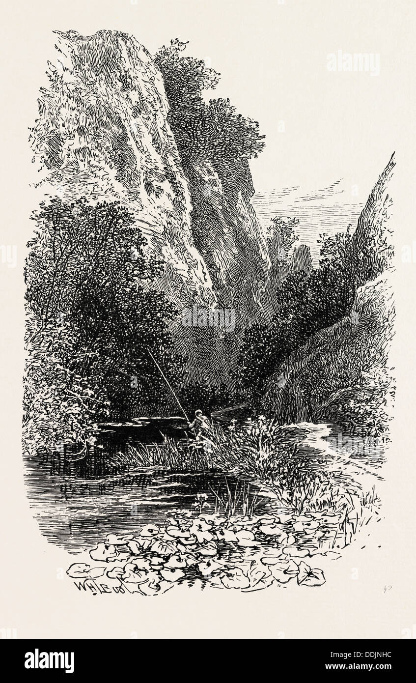Les détroits, DOVEDALE, un populaire dale dans le Peak District de l'Angleterre. UK Banque D'Images