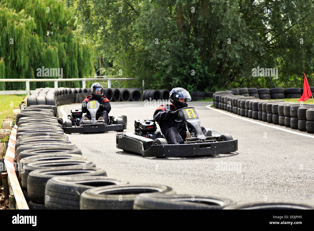 Karting à Billing Aquadrome, Northampton, Angleterre Banque D'Images