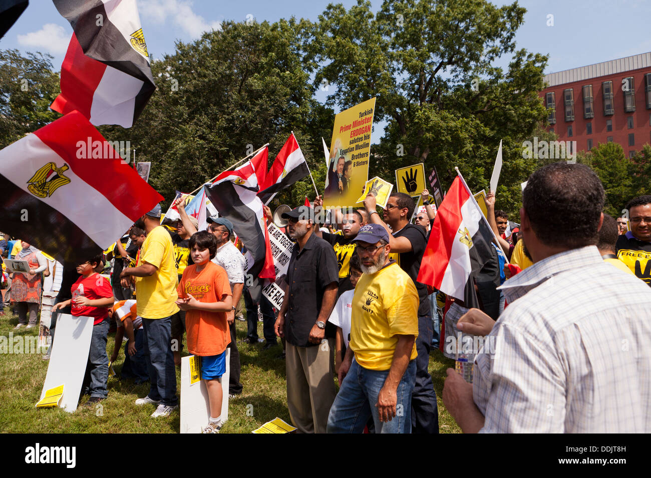 Pro Morsi égyptiens rassemblement à Washington, DC, USA Banque D'Images