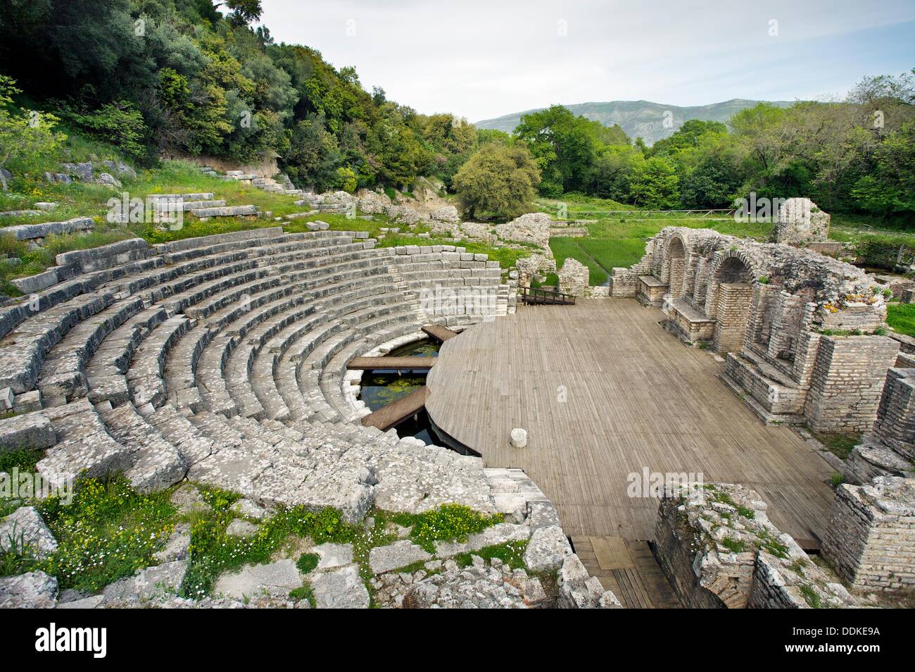Théâtre antique. 3ème siècle avant J.-C.. L'UNESCO. Site du patrimoine mondial. Butrint. L'Albanie. Banque D'Images