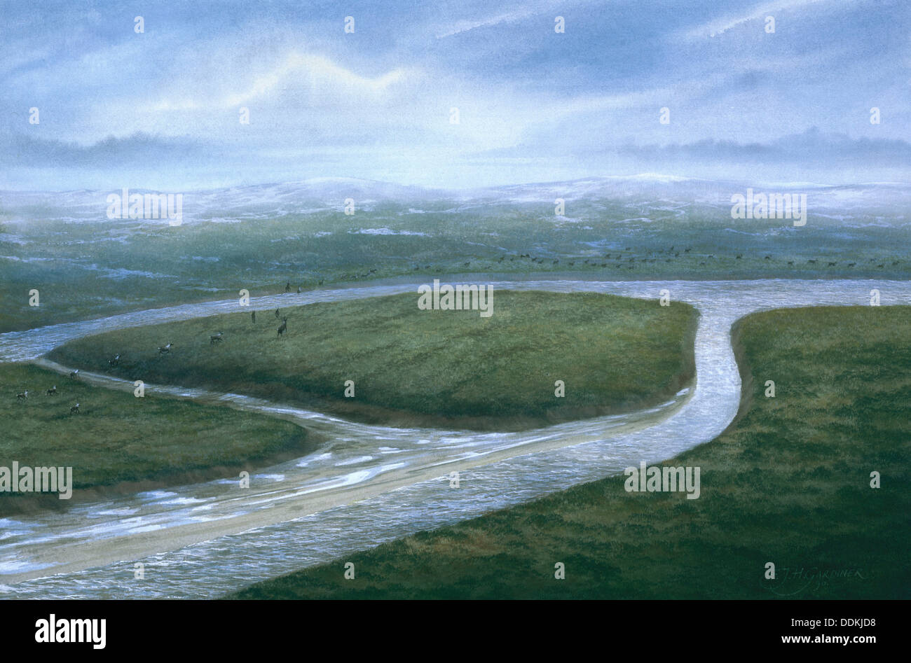 Vallée de la rivière Colne, Le Sud de l'Angleterre, 8000 Artiste : Frank Gardiner C.-B. Banque D'Images Vallée de la rivière Colne, Le Sud de l'Angleterre, 8000 Artiste : Frank Gardiner C.-B. Banque D'Images
