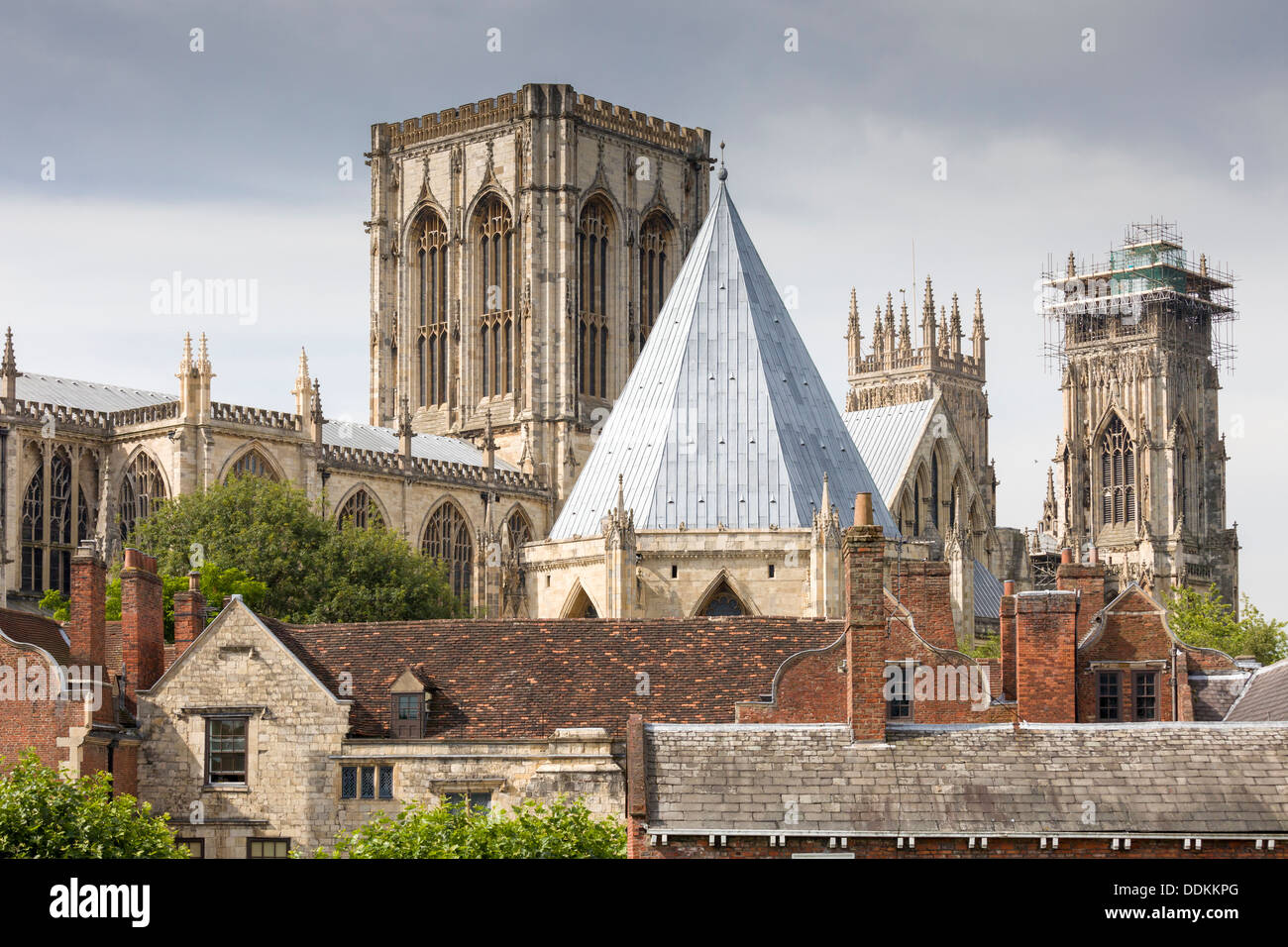 York Minster Vue des murs Banque D'Images