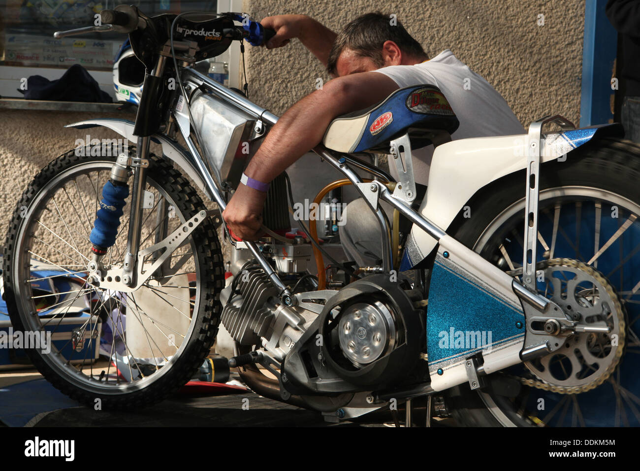 La concurrence Speedway le casque d'or Prix à Pardubice, République tchèque. Banque D'Images