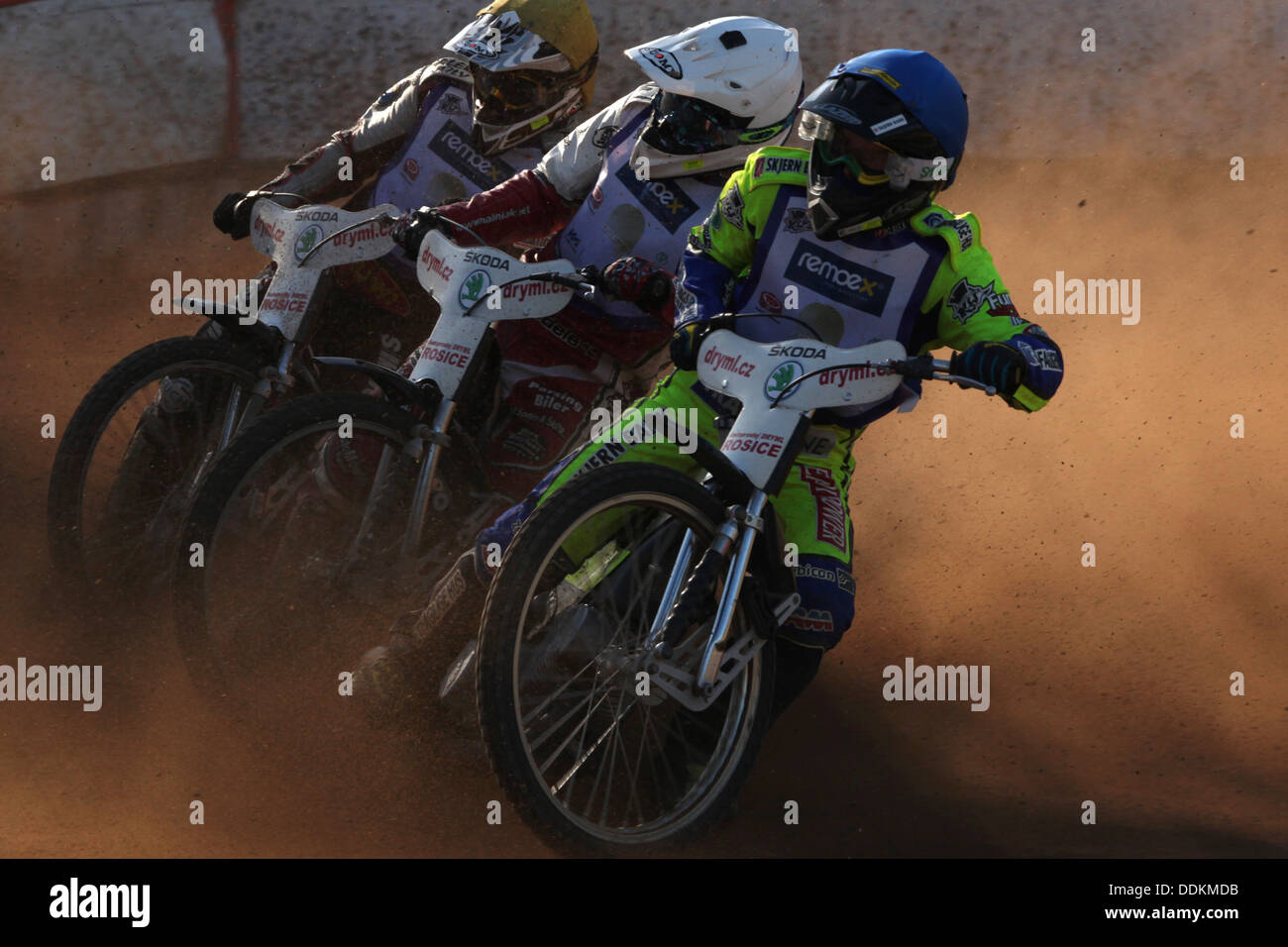 La concurrence Speedway le casque d'or Prix à Pardubice, République tchèque. Banque D'Images