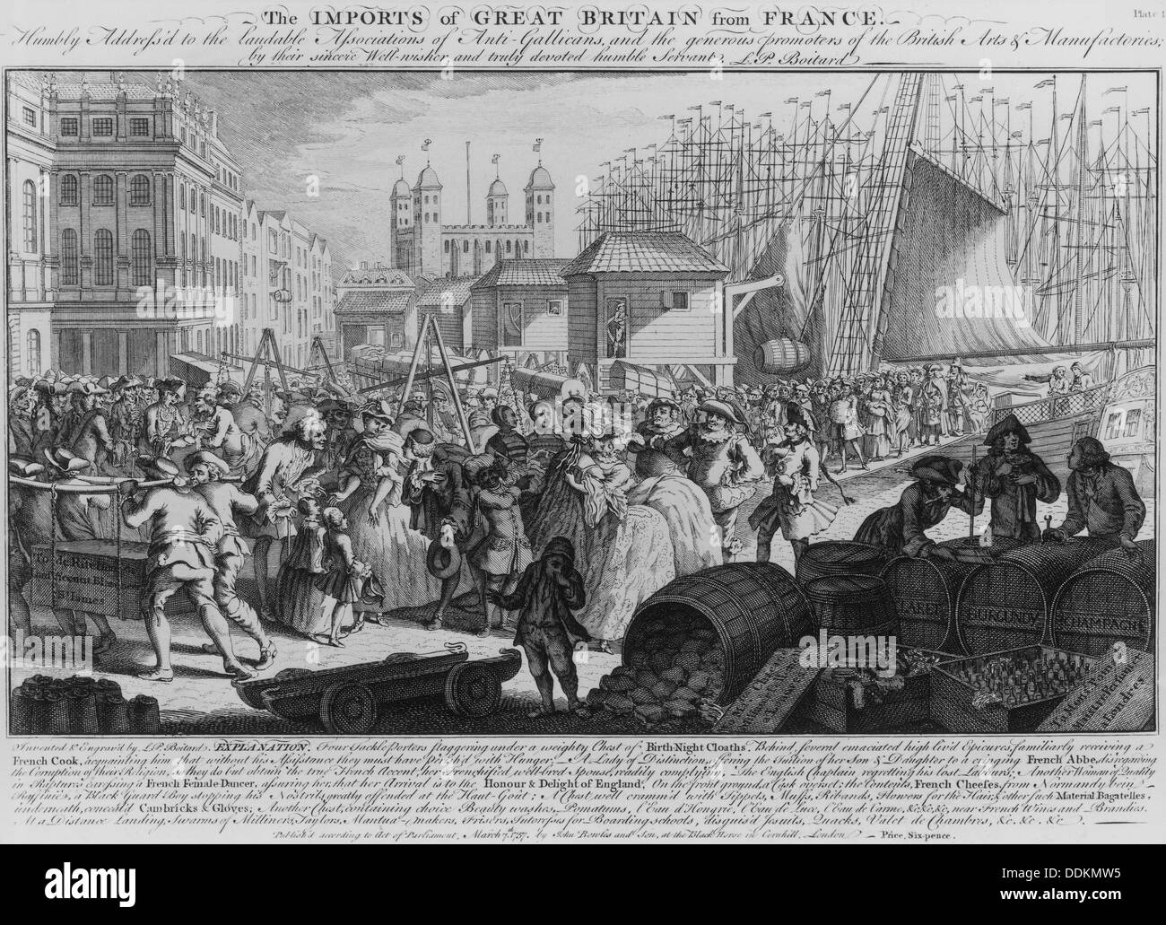 Les quais, Londres, 1757. Artiste : LP Boitard Banque D'Images