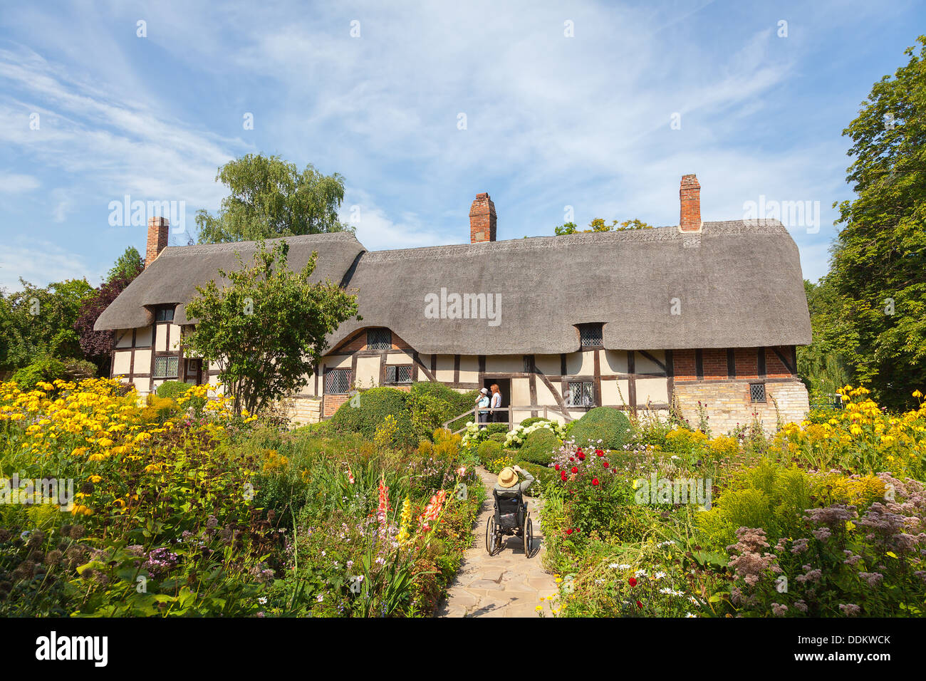 Anne Hathaway's (l'épouse de William Shakespeare) chaumière et le jardin à Shottery, Stratford upon Avon, Angleterre Banque D'Images