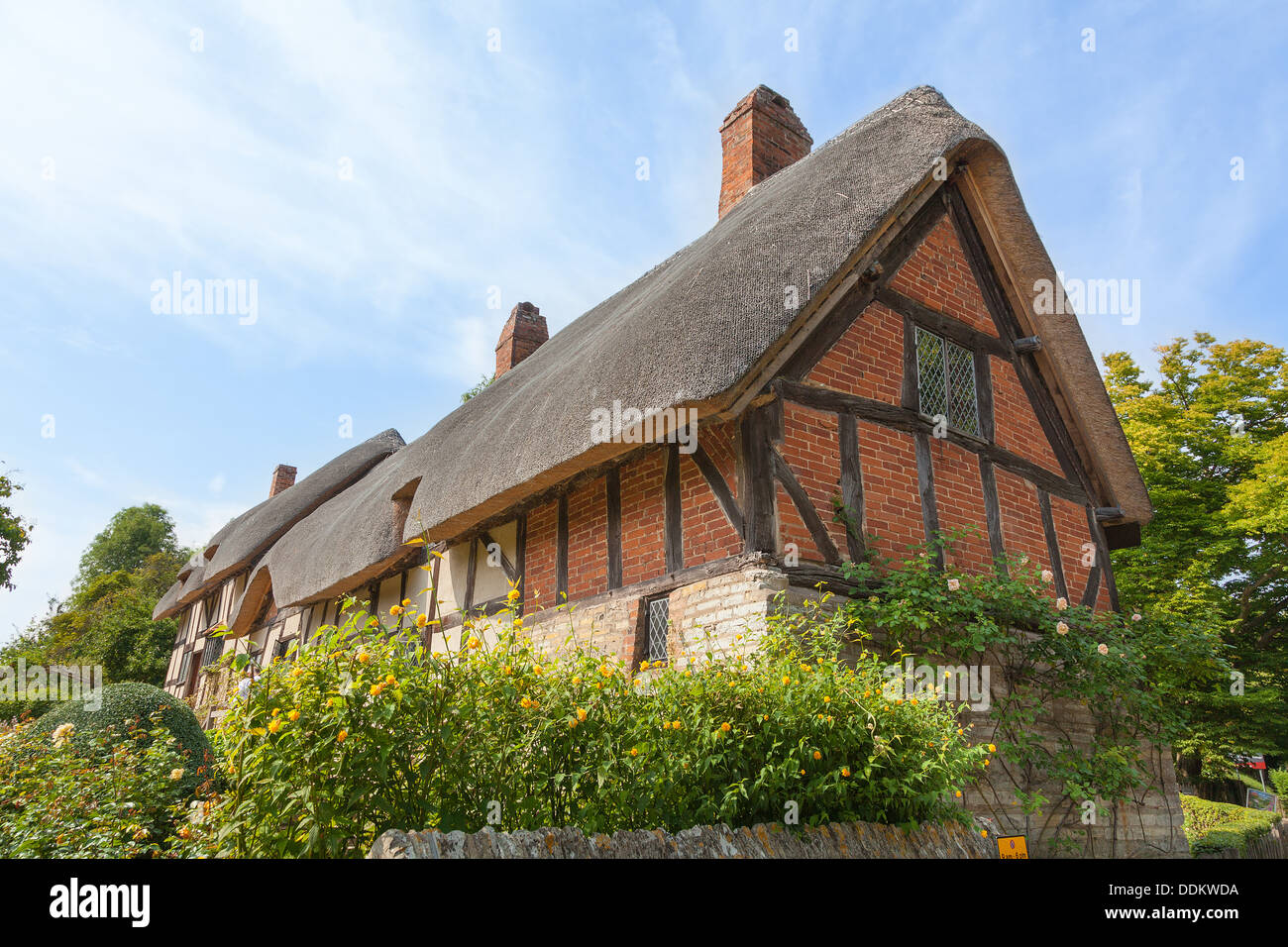 Anne Hathaway's (l'épouse de William Shakespeare) chaumière et le jardin à Shottery, Stratford upon Avon, Angleterre Banque D'Images