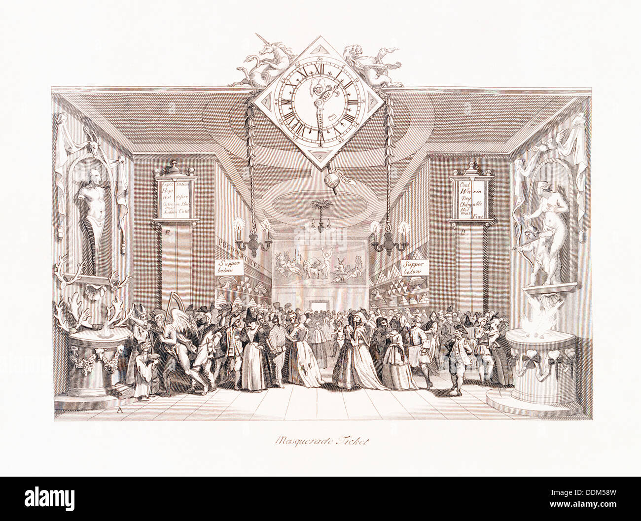 'Masquerade Ticket', 18e siècle. Artiste : Inconnu Banque D'Images