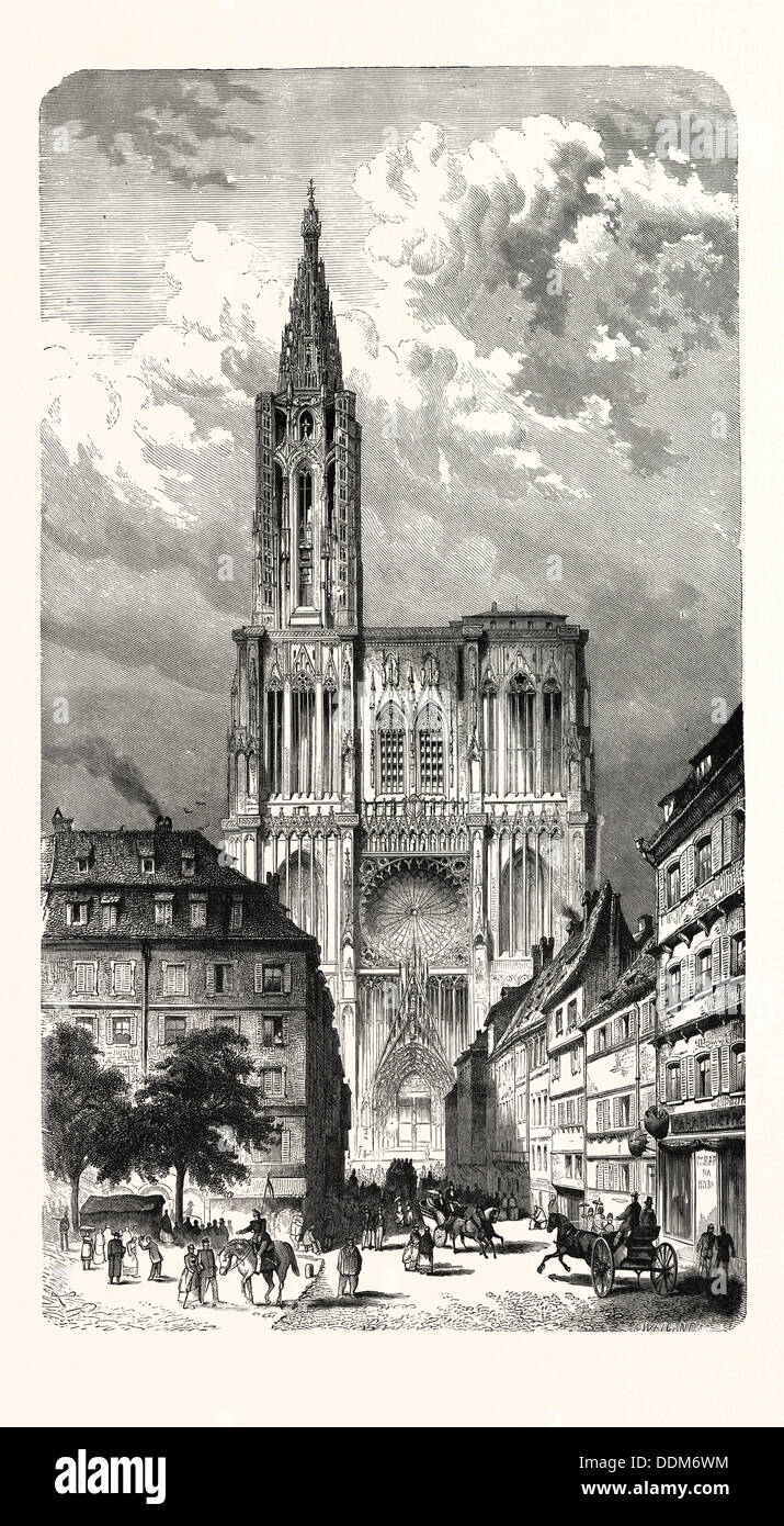 Photo Vintage Façade De La Cathédrale De Strasbourg - Tirage Original Sur Albumen
