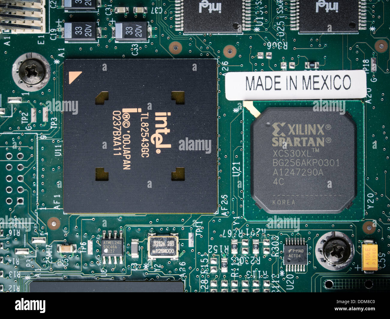 Au Mexique Circuit Board, avec puce Intel Banque D'Images