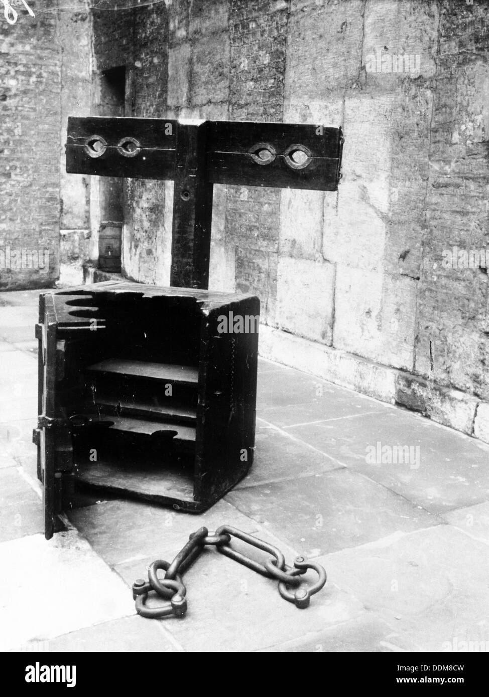 Bloc 35 et un fer à repasser, Newgate Prison, Londres. Artiste : Inconnu Banque D'Images