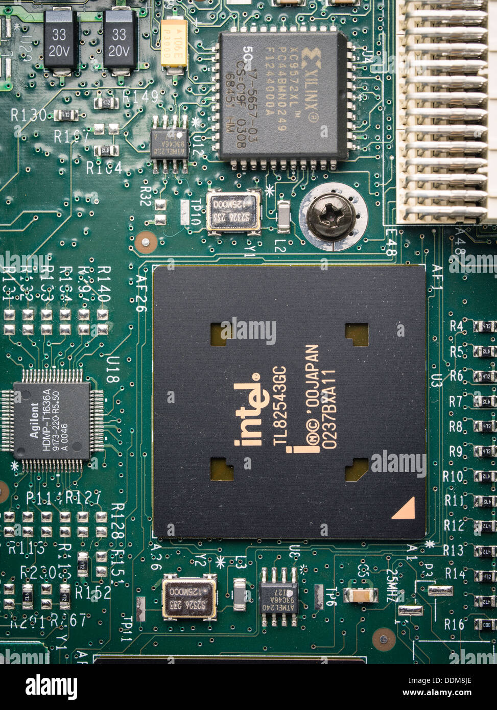 Made in Japan , Puce Intel Carte circuit mémoire Flash Banque D'Images