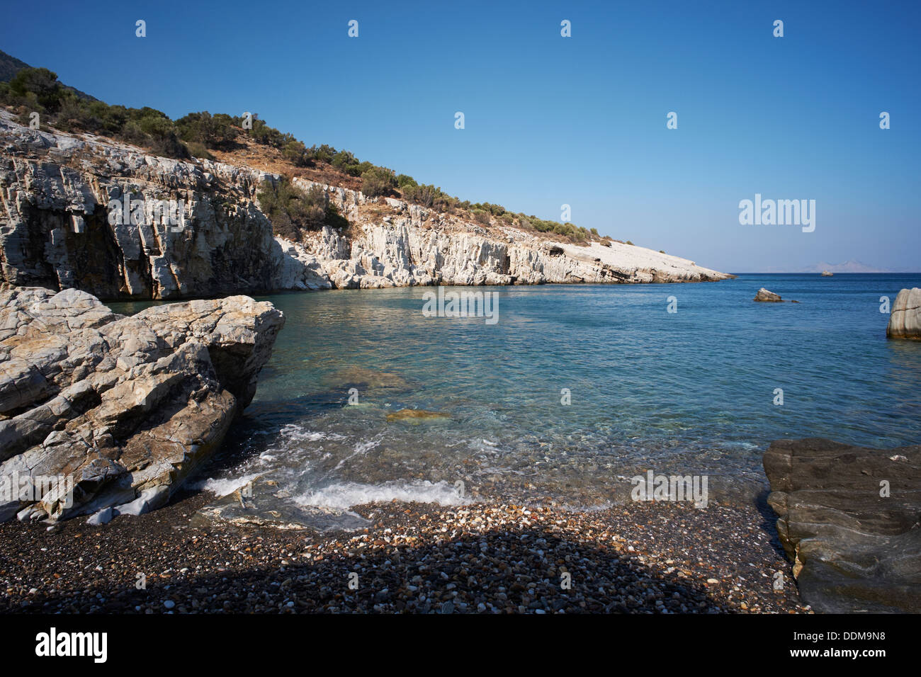 Gialia beach, près de l'Icaris rock, Ikaria, Grèce Banque D'Images