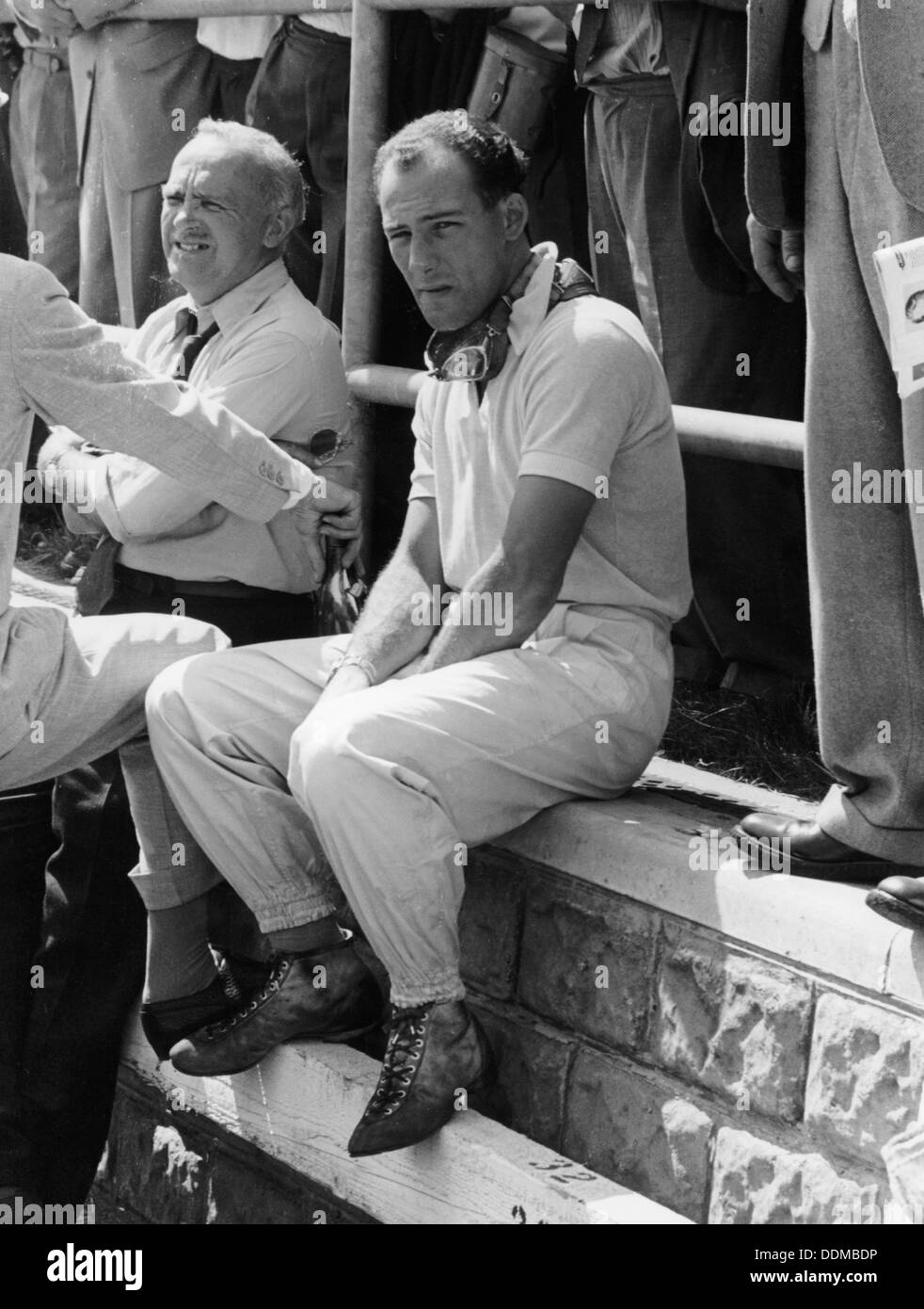 Stirling Moss au Grand Prix de Grande-Bretagne, 1955, Aintree. Artiste : Inconnu Banque D'Images