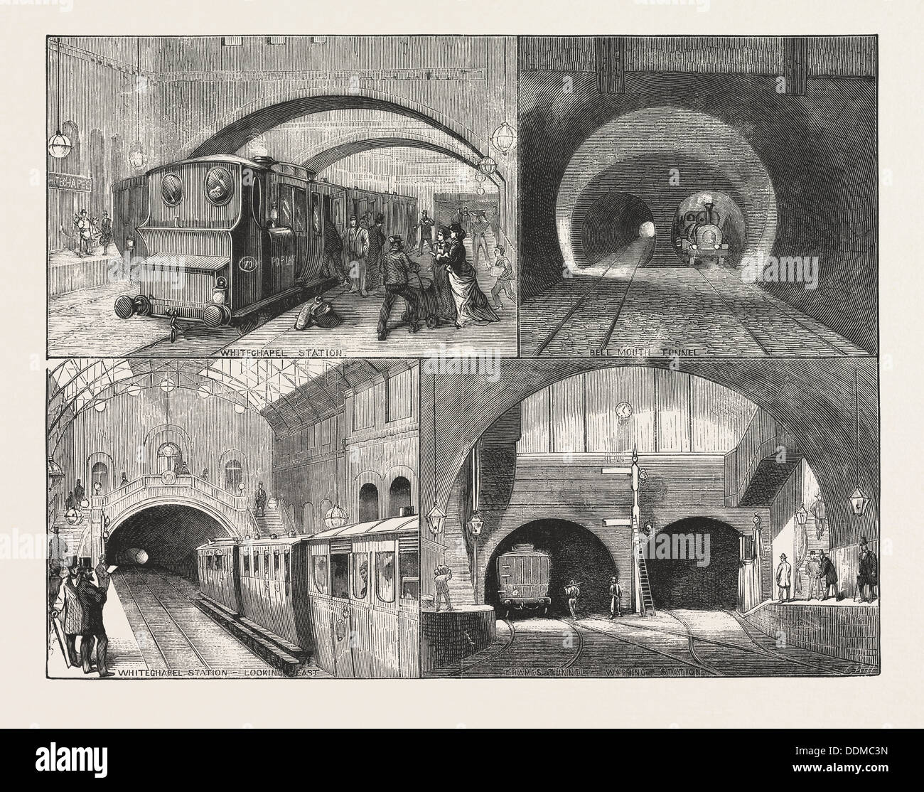 Nouvelle route vers Brighton, VIA L'EAST LONDON RAILWAY, ESQUISSES ENTRE WHITECHAPEL ET NEW CROSS, LONDON, UK, 1876 GRAVURE Banque D'Images