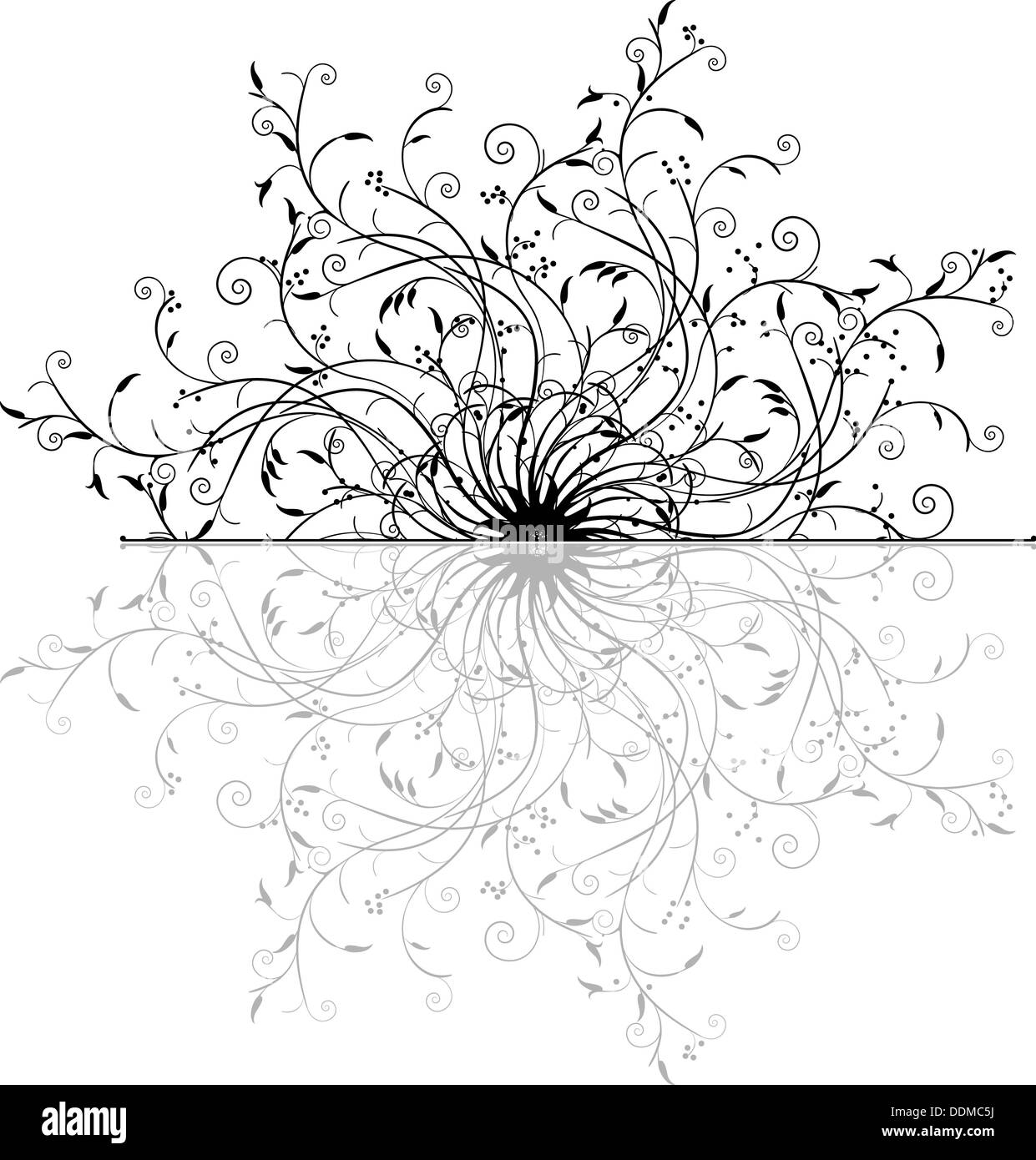 Design floral background ornementales over white Banque D'Images