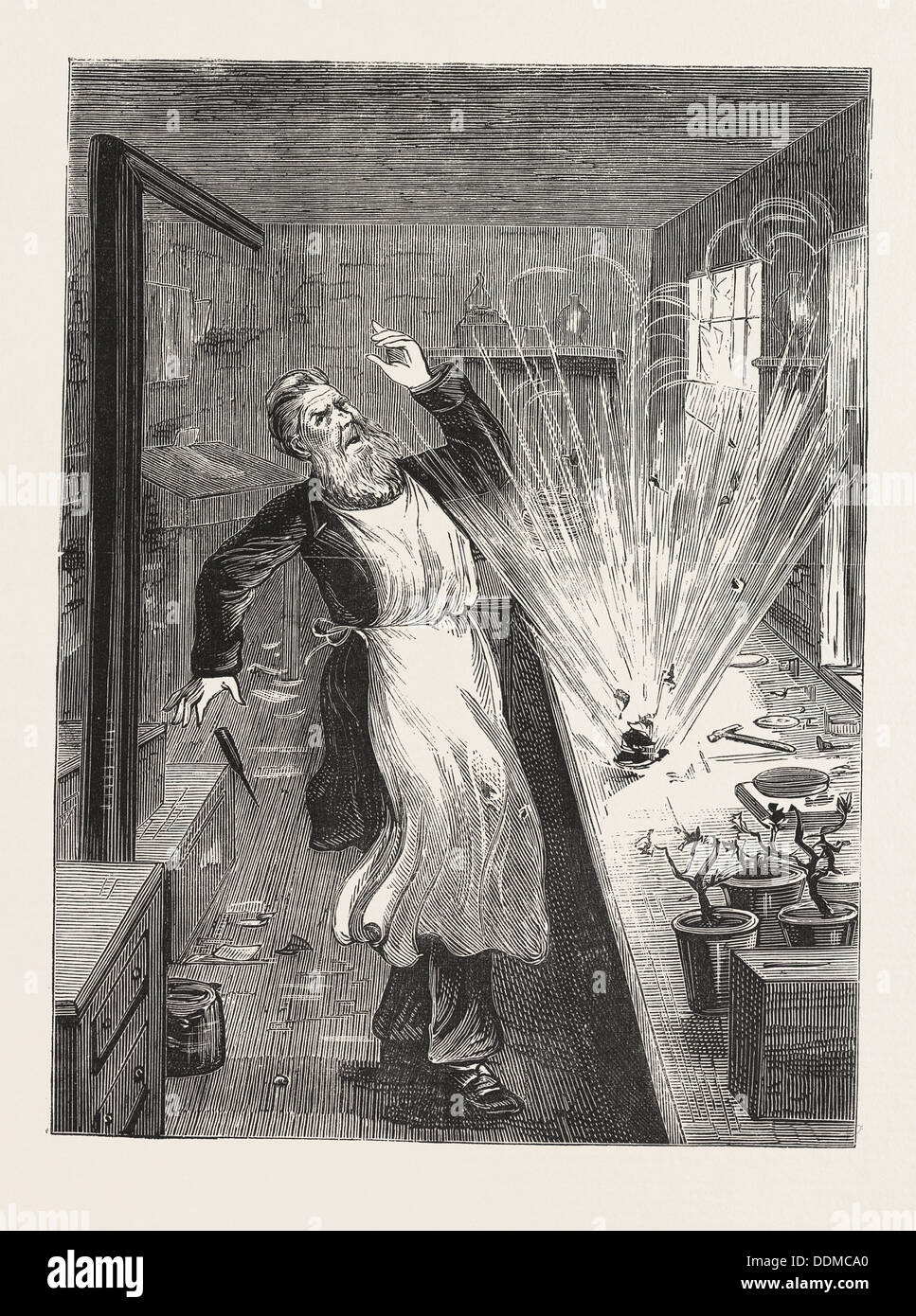 L'EXPLOSION : M. Larkin, l'OUVERTURE DU FORT, UNE TENTATIVE DE MEURTRE À CLERKENWELL, Londres, Royaume-Uni, 1876 GRAVURE, la Grande-Bretagne, la Banque D'Images