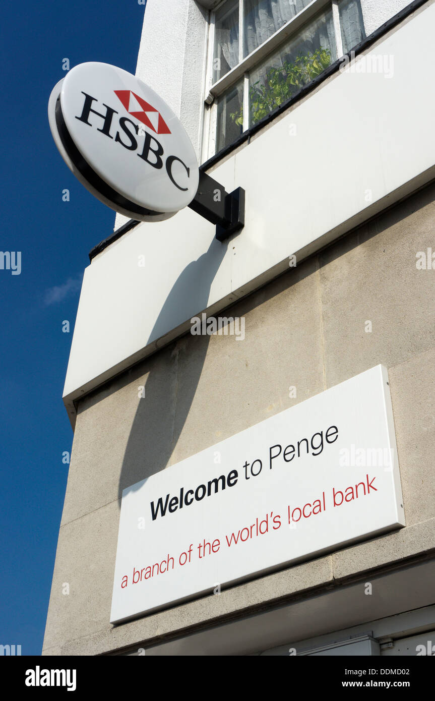 Bienvenue à HSBC Penge, une succursale de votre banque, partout dans le monde. Banque D'Images