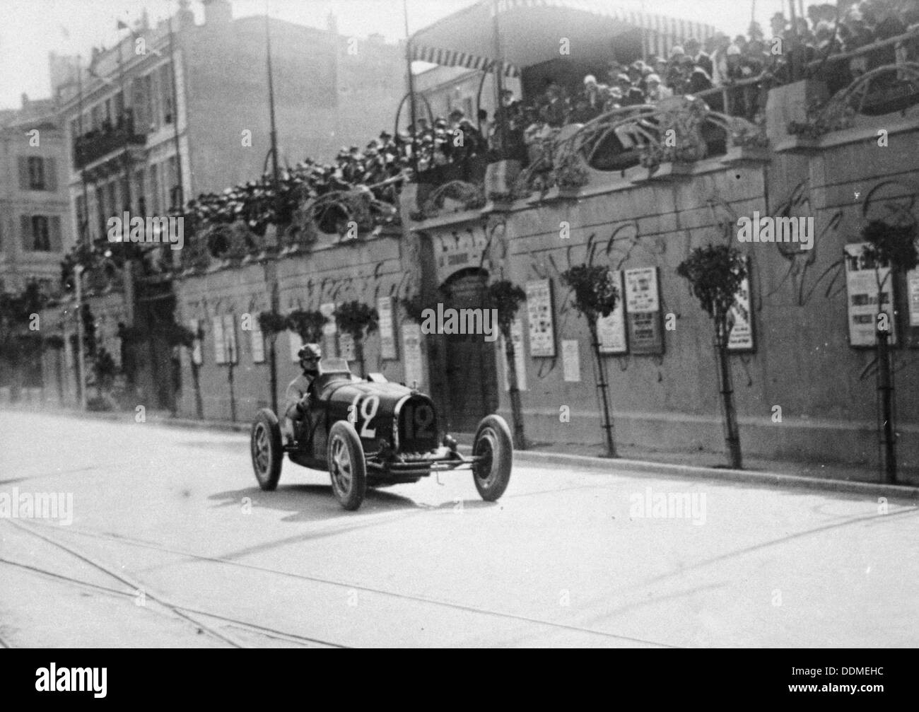 William Grover-Williams dans une Bugatti 35B, dans le Grand Prix de Monaco, 1929. Artiste : Inconnu Banque D'Images