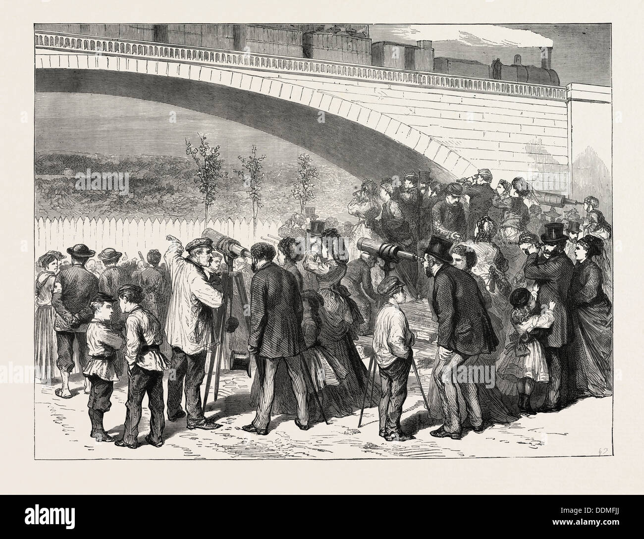 La guerre franco-prusse : DANS PARIS, FRANCE : DEUX SOUS POUR UN PEEP À les Prussiens, 1870 Banque D'Images