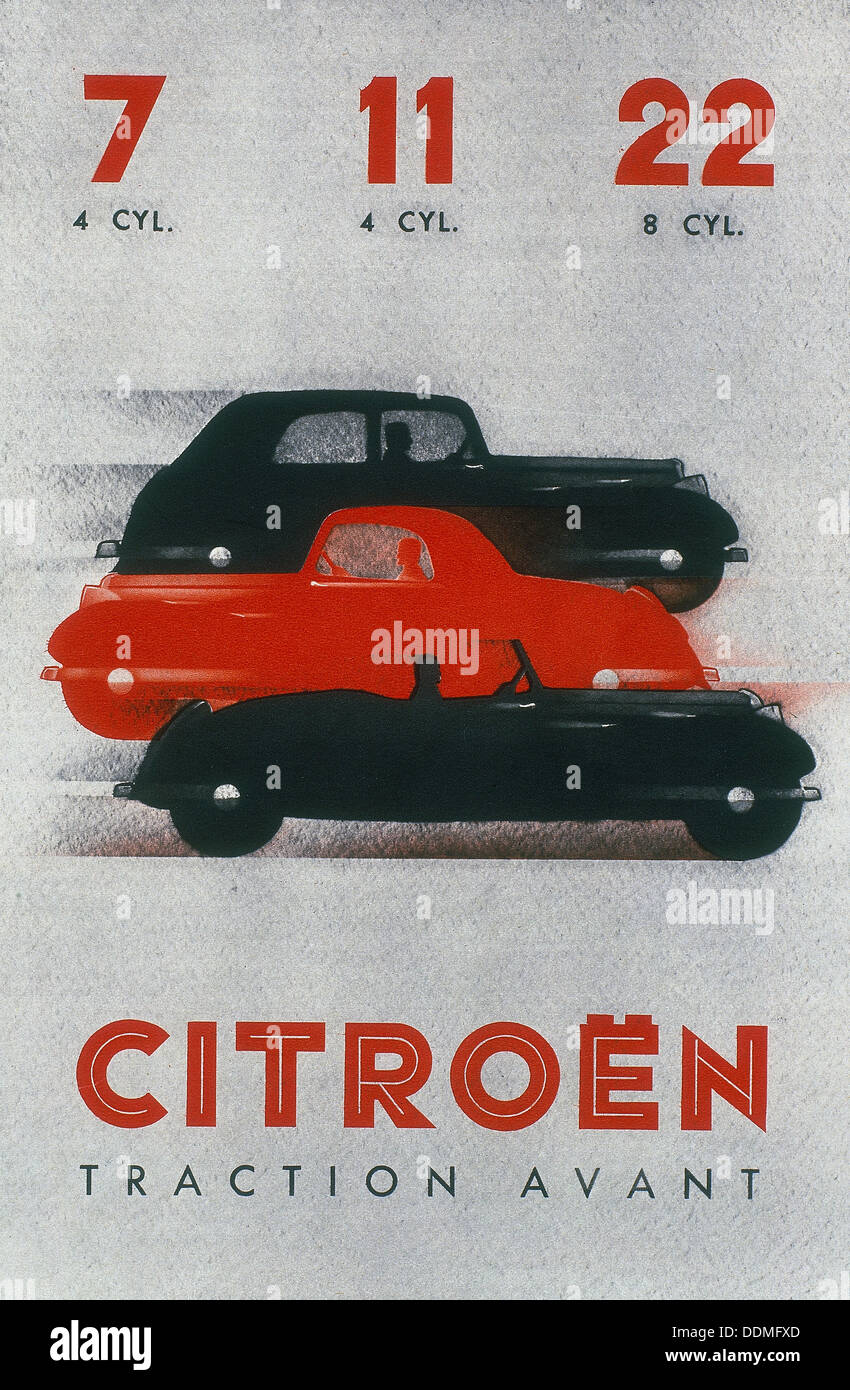 Affiche publicitaire de Citroën, 1934. Artiste : Inconnu Banque D'Images