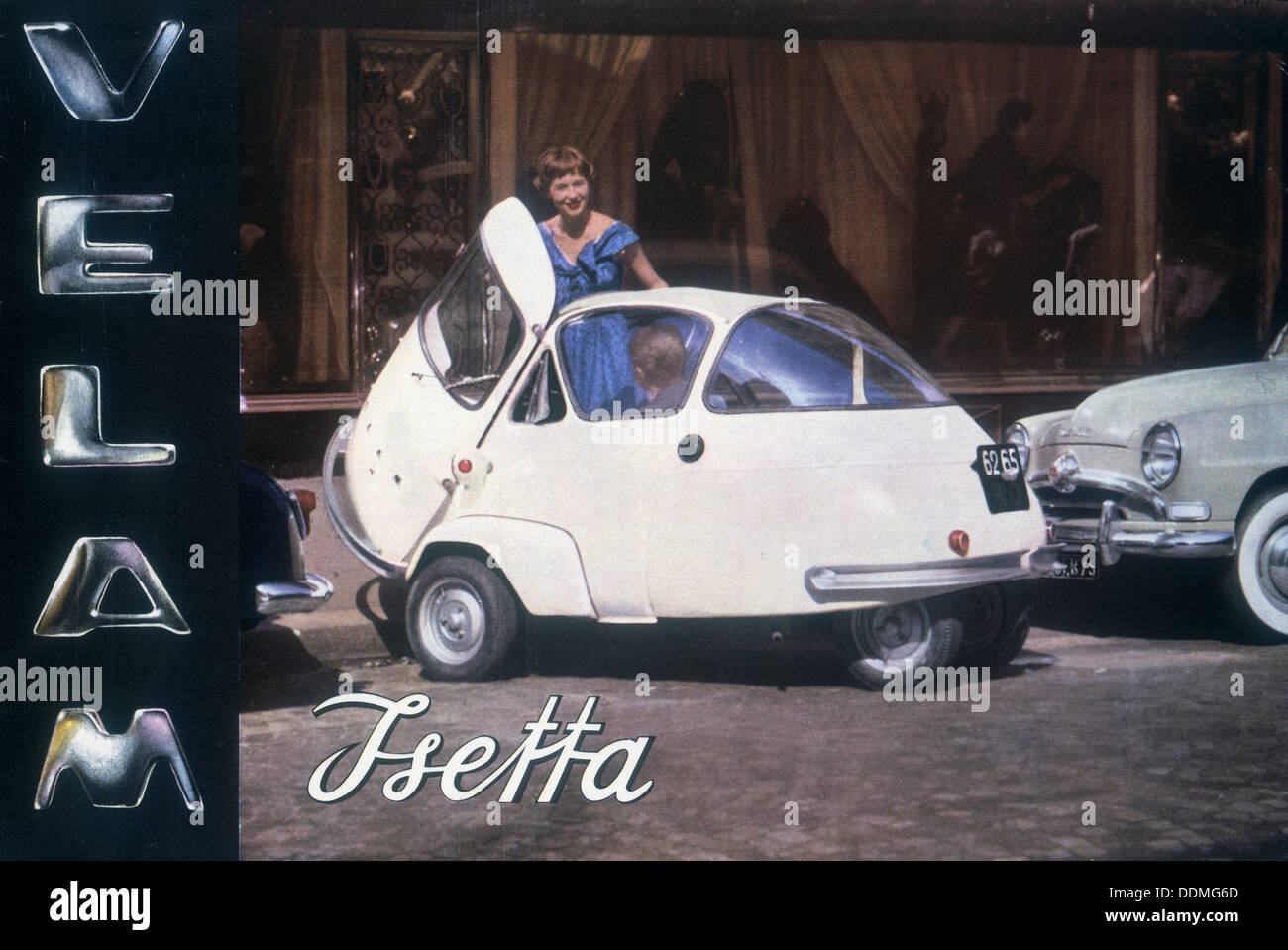 Affiche annonçant une Velam Isetta voiture, 1957. Artiste : Inconnu Banque D'Images