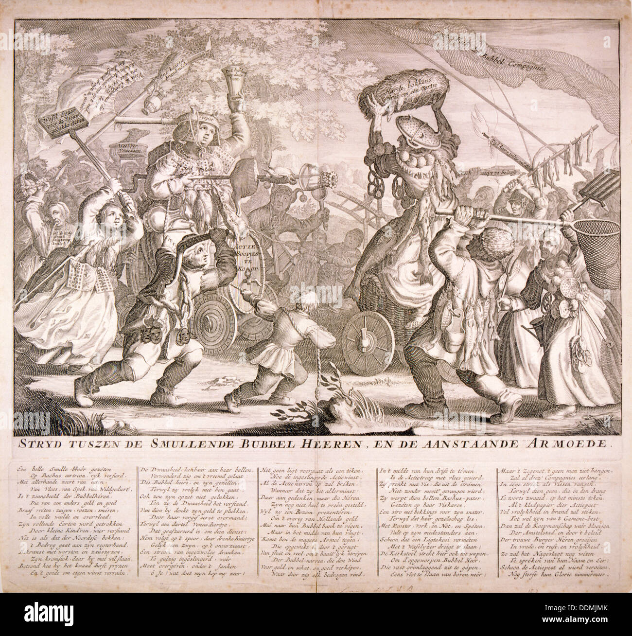 Dutch satire de la bulle des Mers du Sud, 1720. Artiste : Anon Banque D'Images