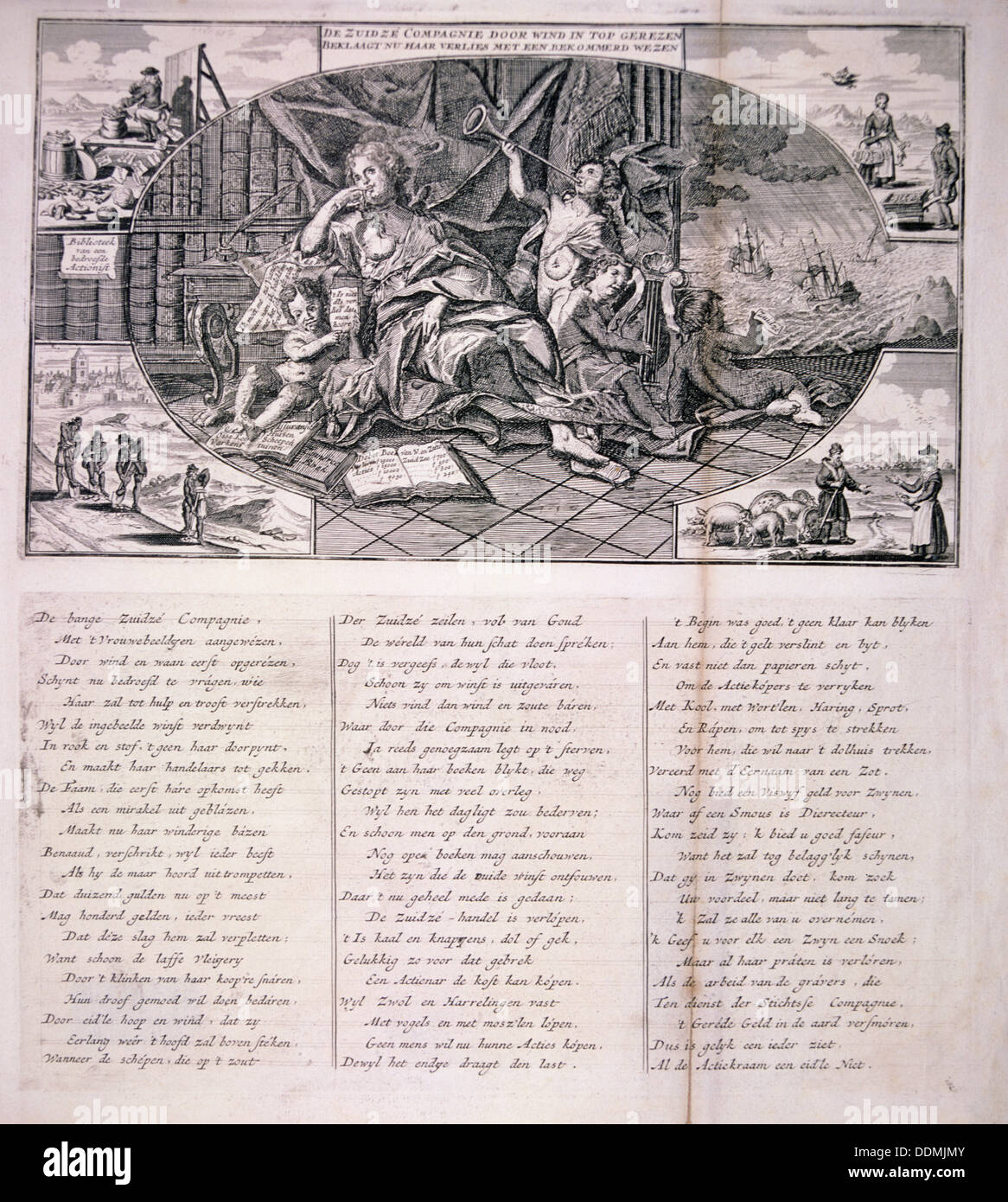 Dutch satire de la bulle des Mers du Sud, 1720. Artiste : Anon Banque D'Images