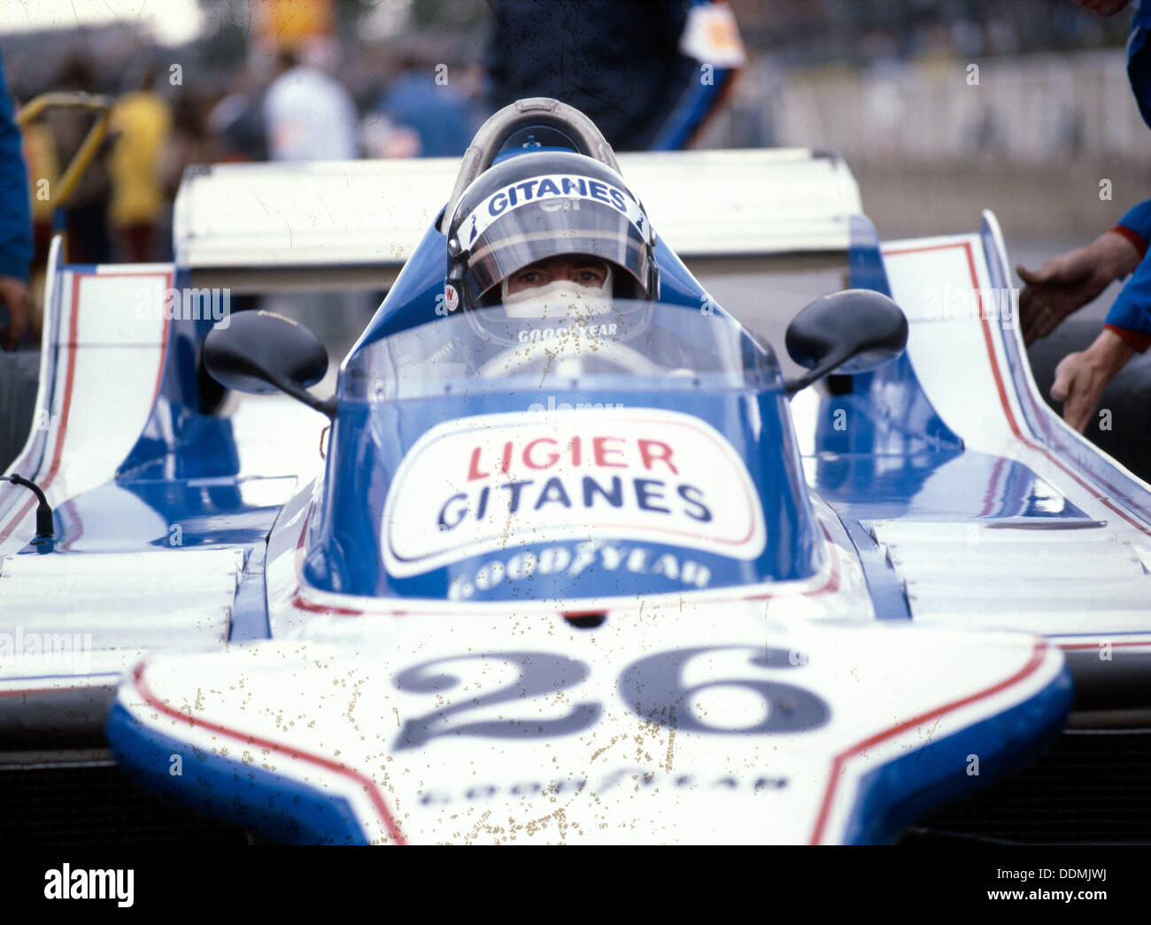 Jacques Laffite au volant d'une Ligier-Cosworth, British Grand Prix, Brands Hatch, 1980. Artiste : Inconnu Banque D'Images
