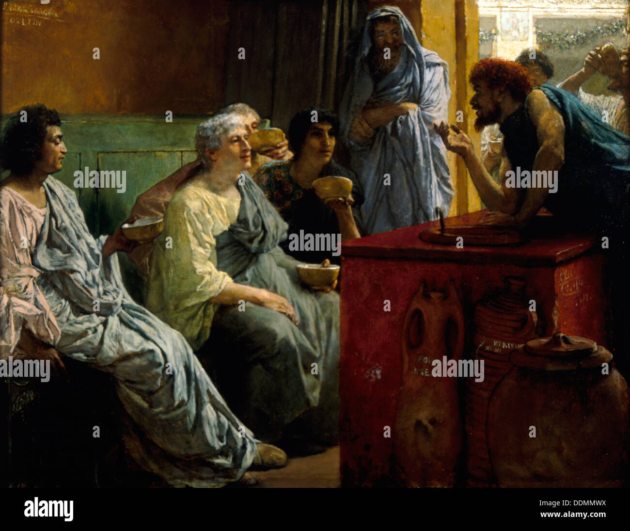 'The Wine Shop', 1869-1874. Créateur : Sir Lawrence Alma-Tadema. Banque D'Images