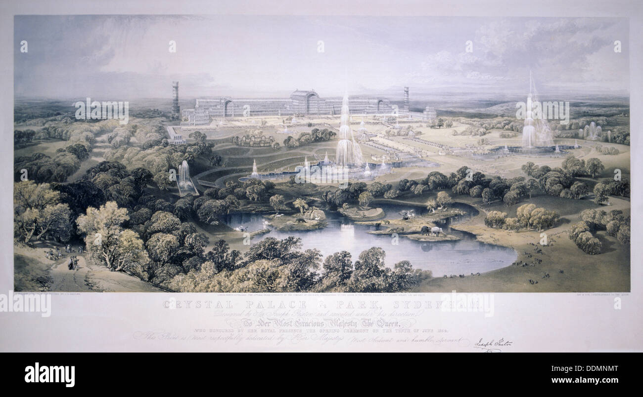 Le Palais de Cristal, Sydenham, Londres, 1854. Artiste : Jonathan Needham Banque D'Images
