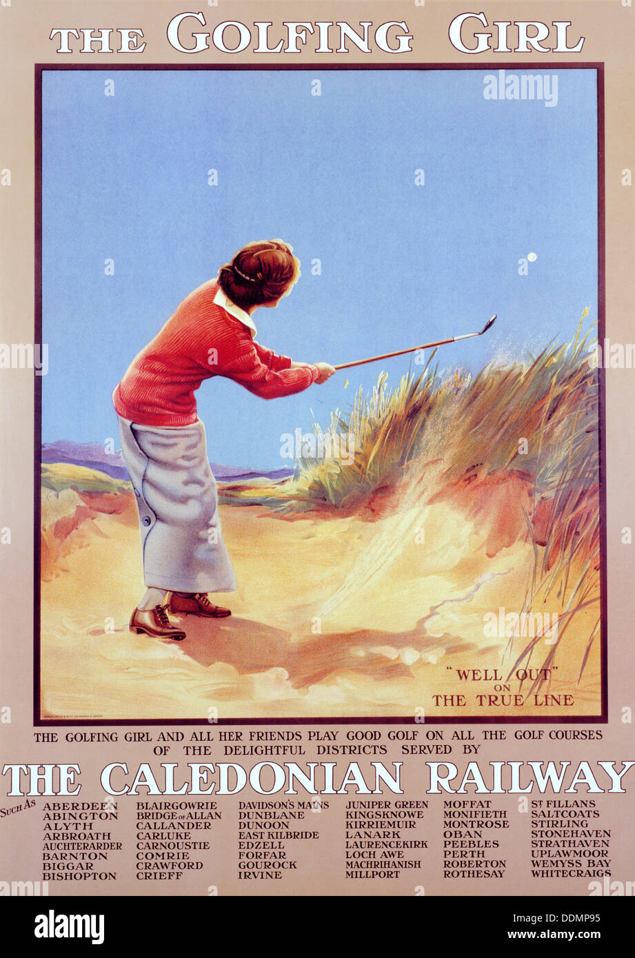 'La Fille' Golf, Caledonian Railway poster, c1910. Artiste : Inconnu Banque D'Images
