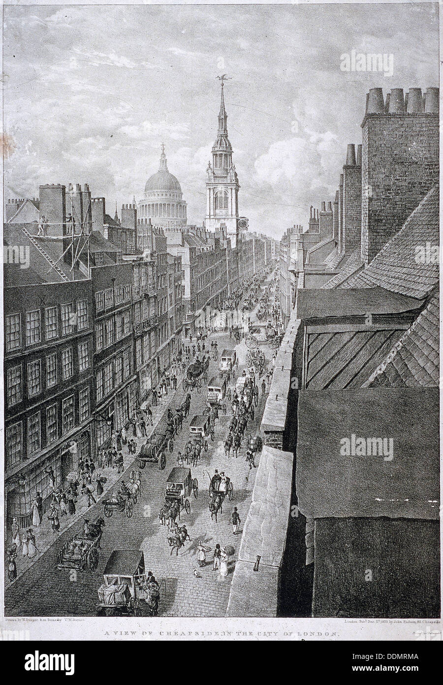 Cheapside, Londres, 1823. Artiste : Thomas Mann Baynes Banque D'Images