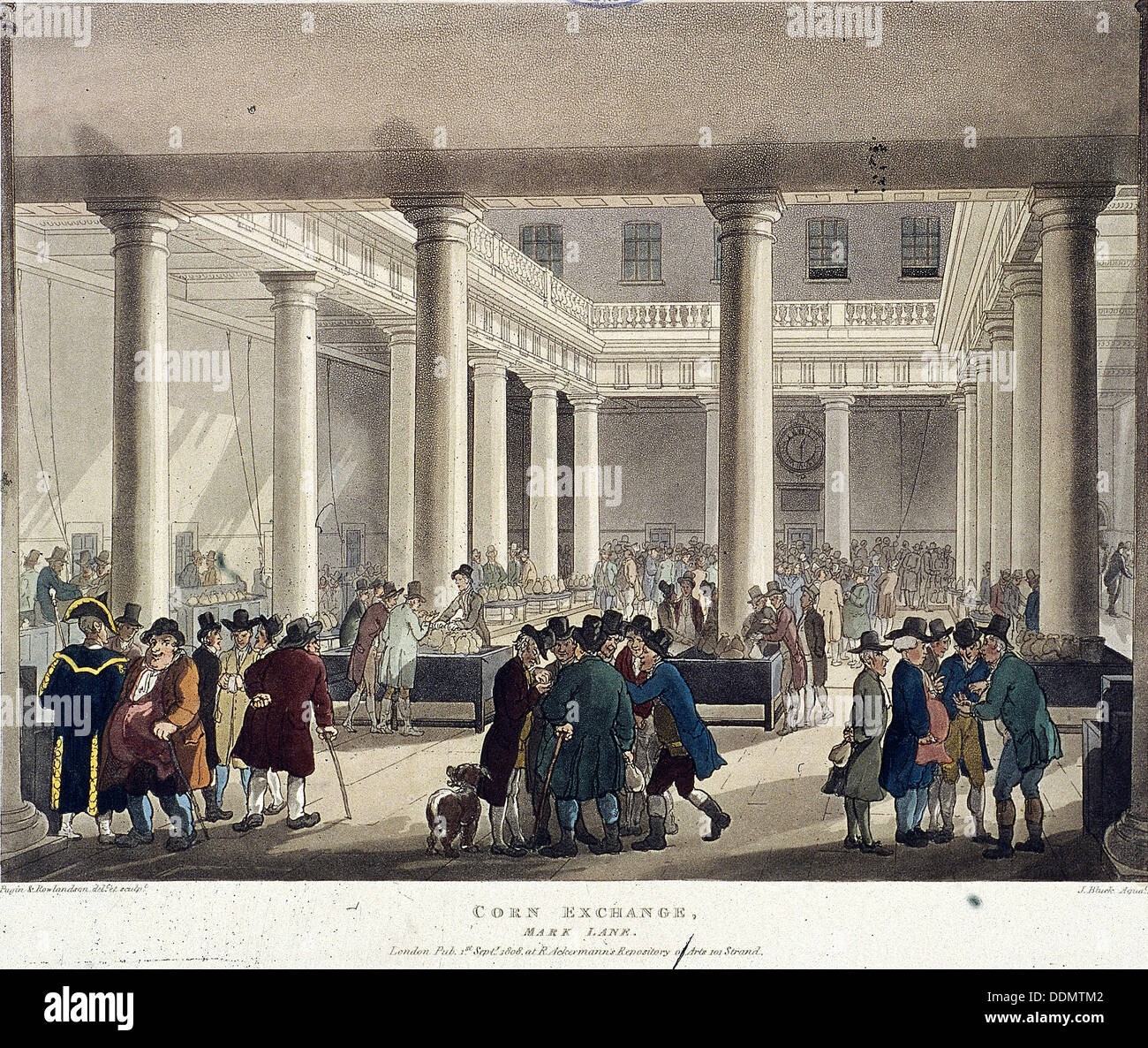 Corn Exchange, Londres, 1808. Artiste : Charles Augustus Pugin Banque D'Images Corn Exchange, Londres, 1808. Artiste : Charles Augustus Pugin Banque D'Images
