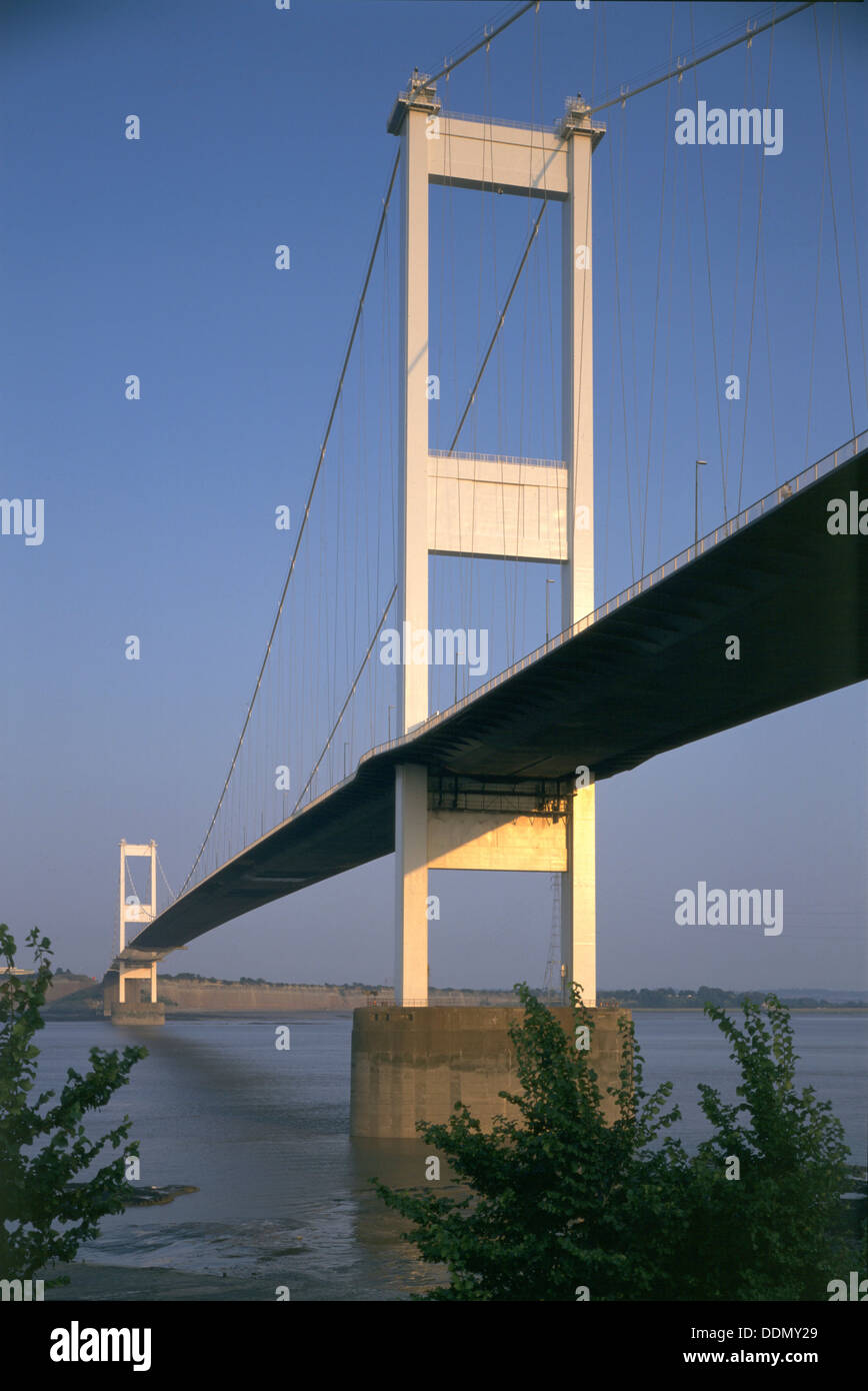 Severn Bridge, Chepstow, Gwent, au Pays de Galles, 1995. Artiste : J Bailey Banque D'Images