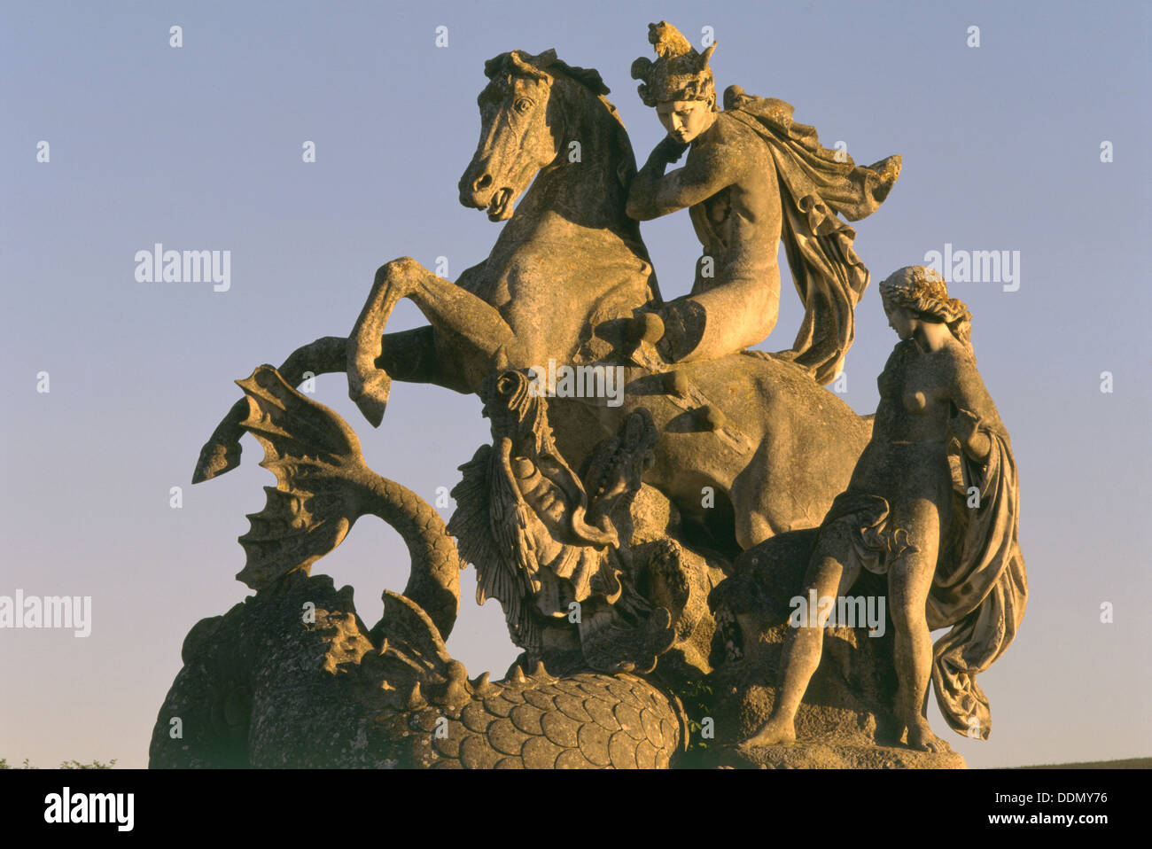 Le Persée et Andromède Fontaine, Cour Witley, Great Witley, Worcestershire, 1996. Artiste : J Richards Banque D'Images