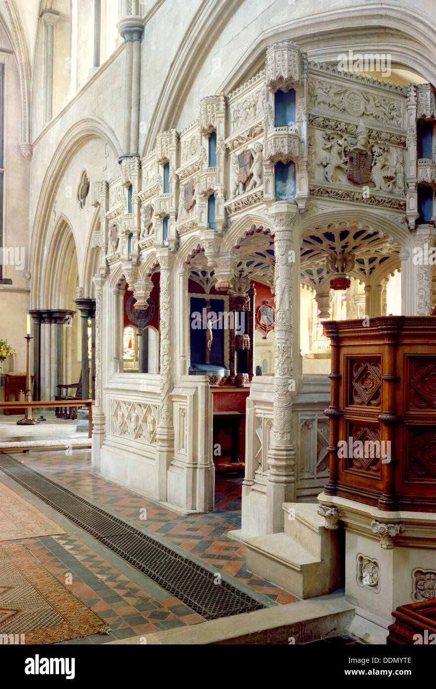 Le de la Warr Chantry, Boxgrove Priory, Boxgrove, West Sussex, c1965-c1969. Artiste : Laurence Goldman Banque D'Images