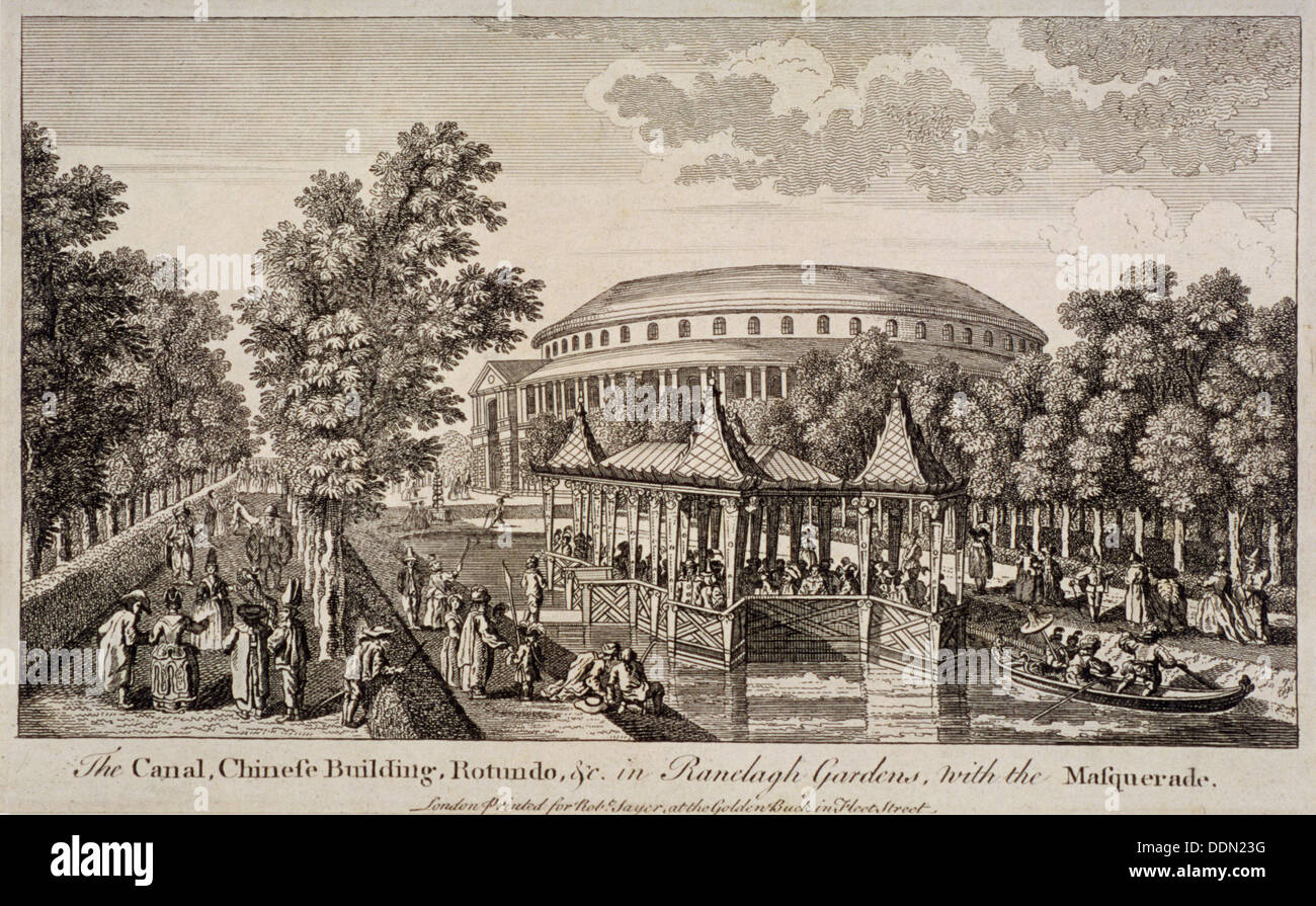 Le bâtiment chinois et rotonde à Ranelagh Gardens, Chelsea, London, c1750. Artiste : Anon Banque D'Images