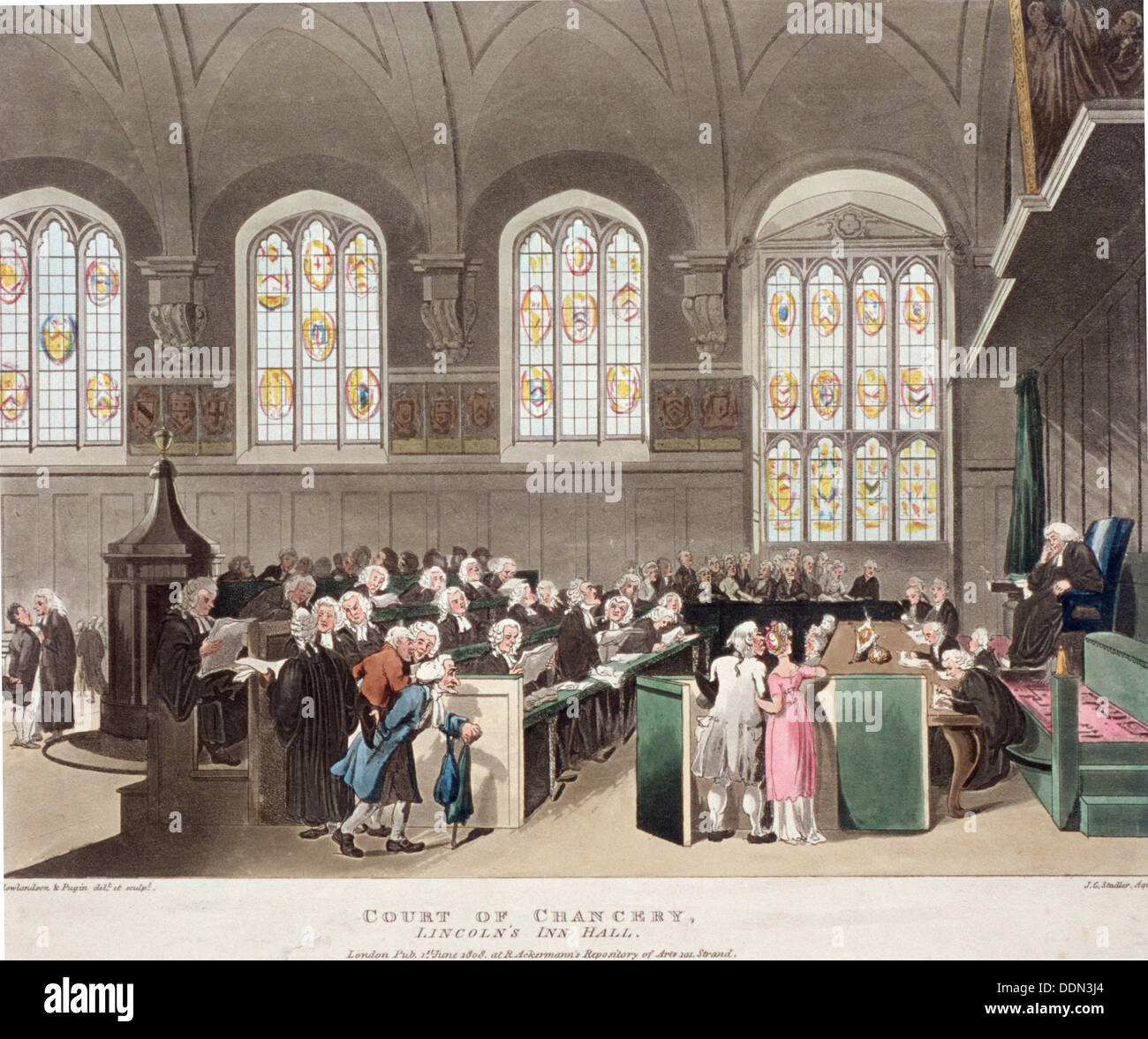 Lincoln's Inn, Holborn, Londres, 1808. Artiste : Charles Augustus Pugin Banque D'Images Lincoln's Inn, Holborn, Londres, 1808. Artiste : Charles Augustus Pugin Banque D'Images