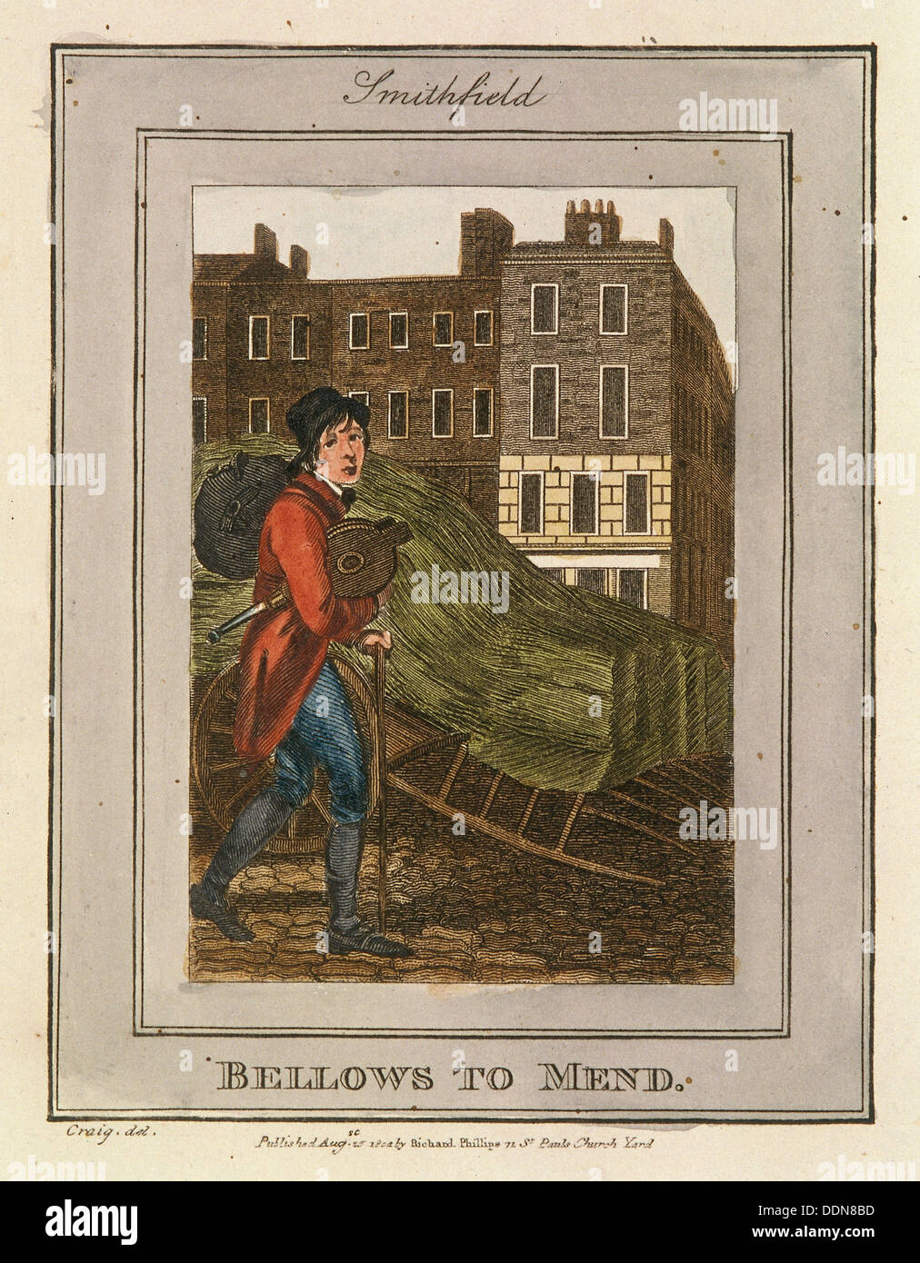 Soufflets à 'Réparer', Cris de Londres, 1804. Artiste : Anon Banque D'Images