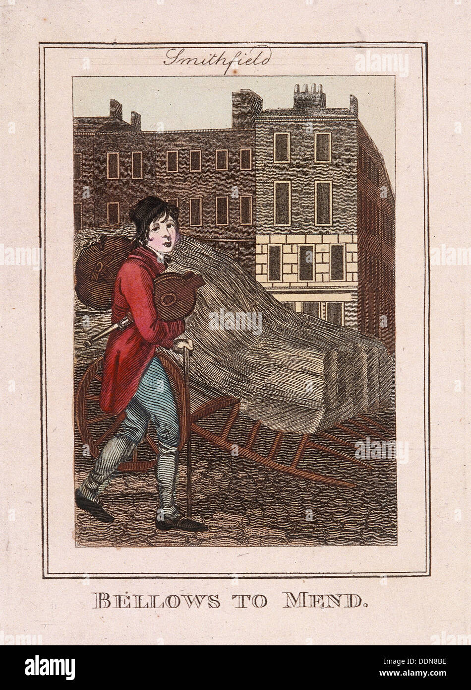 Soufflets à 'Réparer', Cris de Londres, 1804. Artiste : Anon Banque D'Images