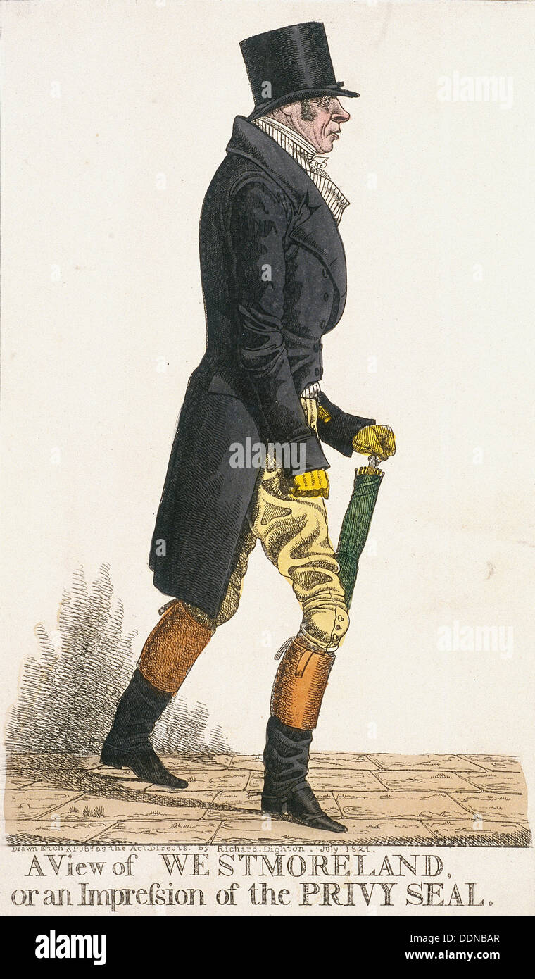 'Une vue de Westmoreland, ou l'impression du Sceau privé', 1821. Artiste : Richard Dighton Banque D'Images