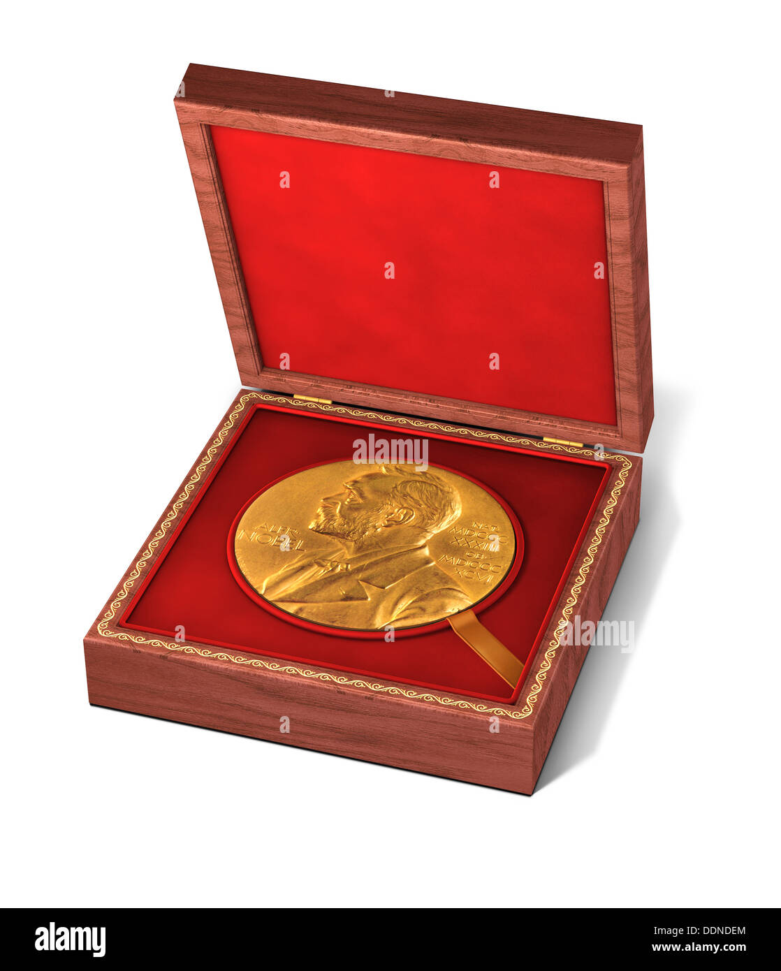 Pièce d'or, Alfred Nobel, Prix Nobel, prix d'honneur, Banque D'Images