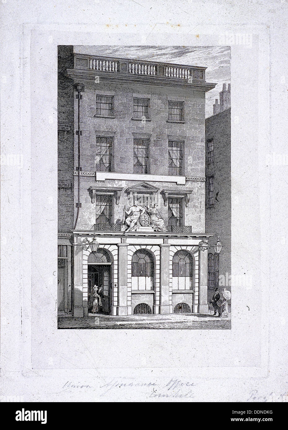 Office de protection de l'Union européenne, Cornhill, Londres, c1800. Artiste : Samuel Rawle Banque D'Images