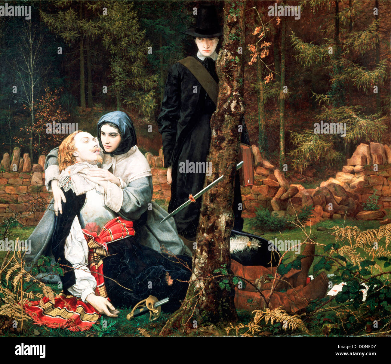 'Le cavalier blessé', 1855. Artiste : William Shakespeare Burton Banque D'Images