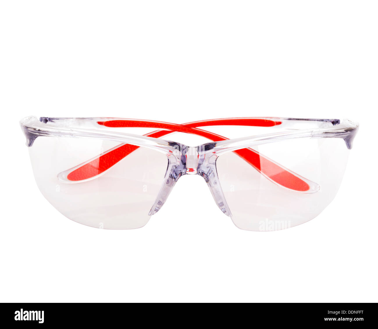 Les équipements de protection individuelle lunettes de sécurité isolated on white Banque D'Images