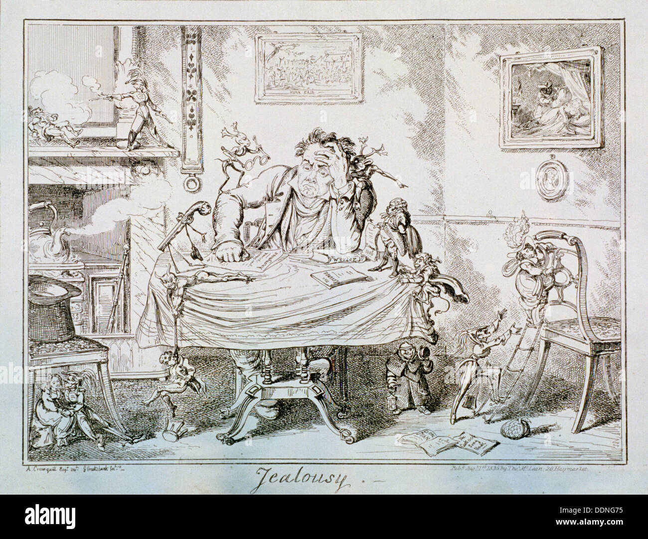 'Jalousie', 1835. Artiste : George Cruikshank Banque D'Images