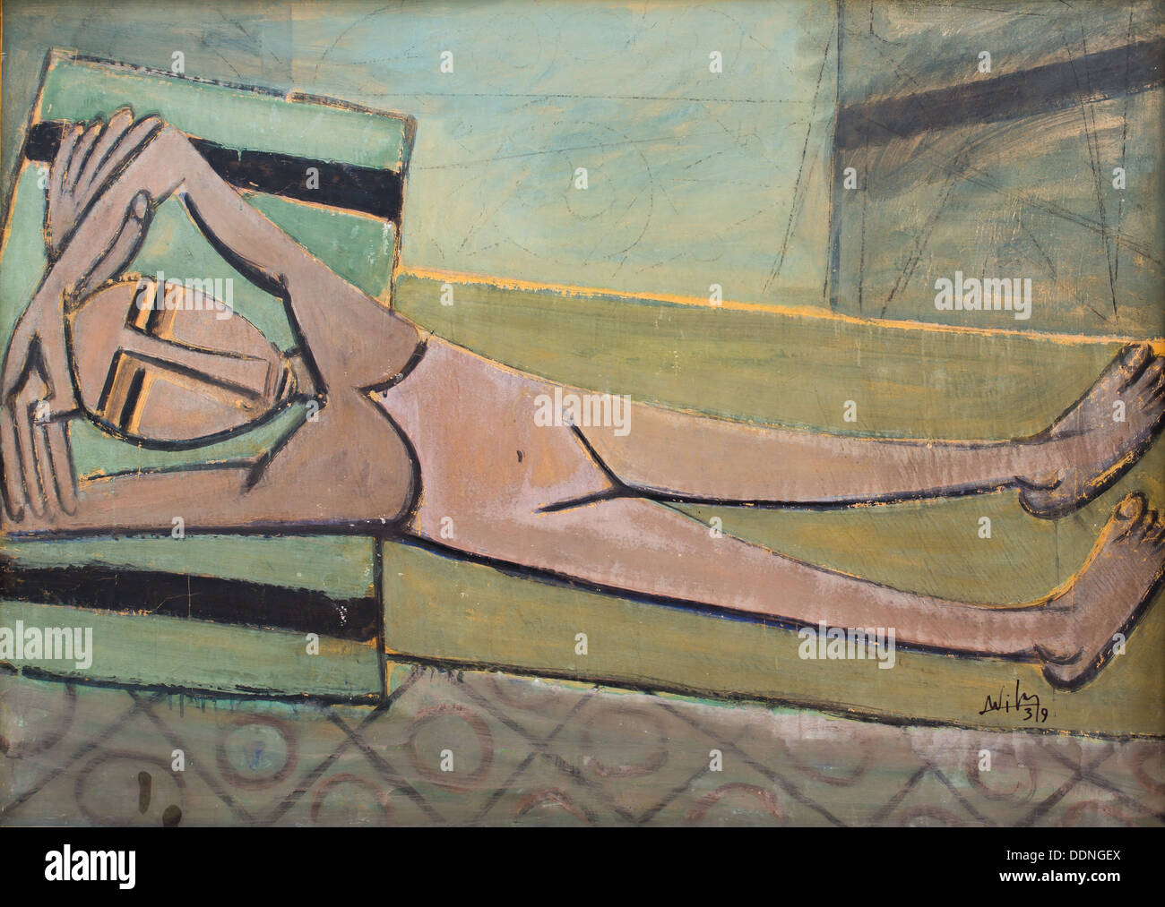 20ème siècle - Femme nue, 1939 - Wifredo Lam Philippe Sauvan-Magnet / Active Museum Huile sur toile Banque D'Images 20ème siècle - Femme nue, 1939 - Wifredo Lam Philippe Sauvan-Magnet / Active Museum Huile sur toile Banque D'Images