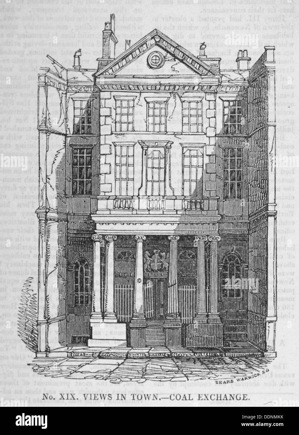 Vue de l'échange du charbon dans la région de Thames Street, City of London, 1810. Artiste : Anon Banque D'Images