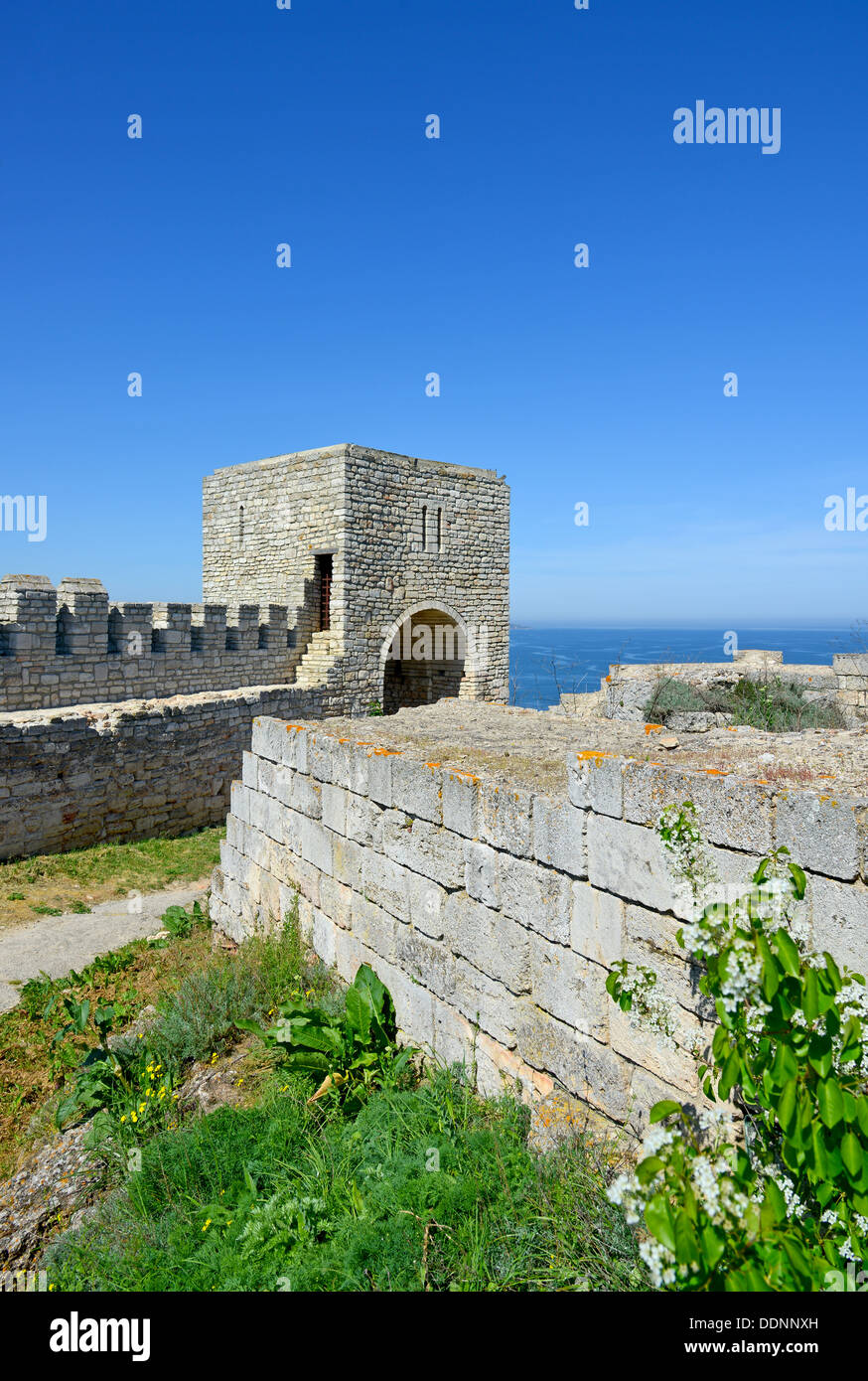 Forteresse médiévale sur le cap Kaliakra, Mer Noire, Bulgarie Banque D'Images